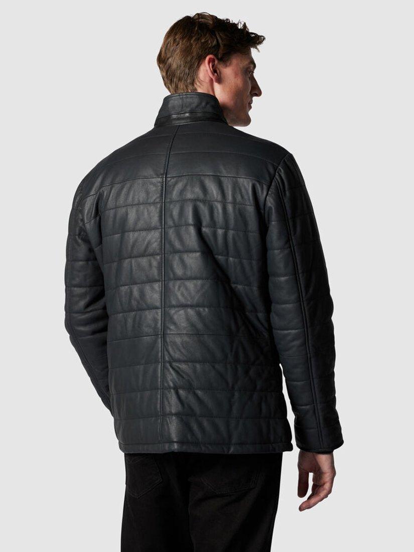 Product image 3 of 5, which shows Rodd & Gunn Ashwell Premium Insulated Padded Suede Leather Jacket, Onyx, XS
