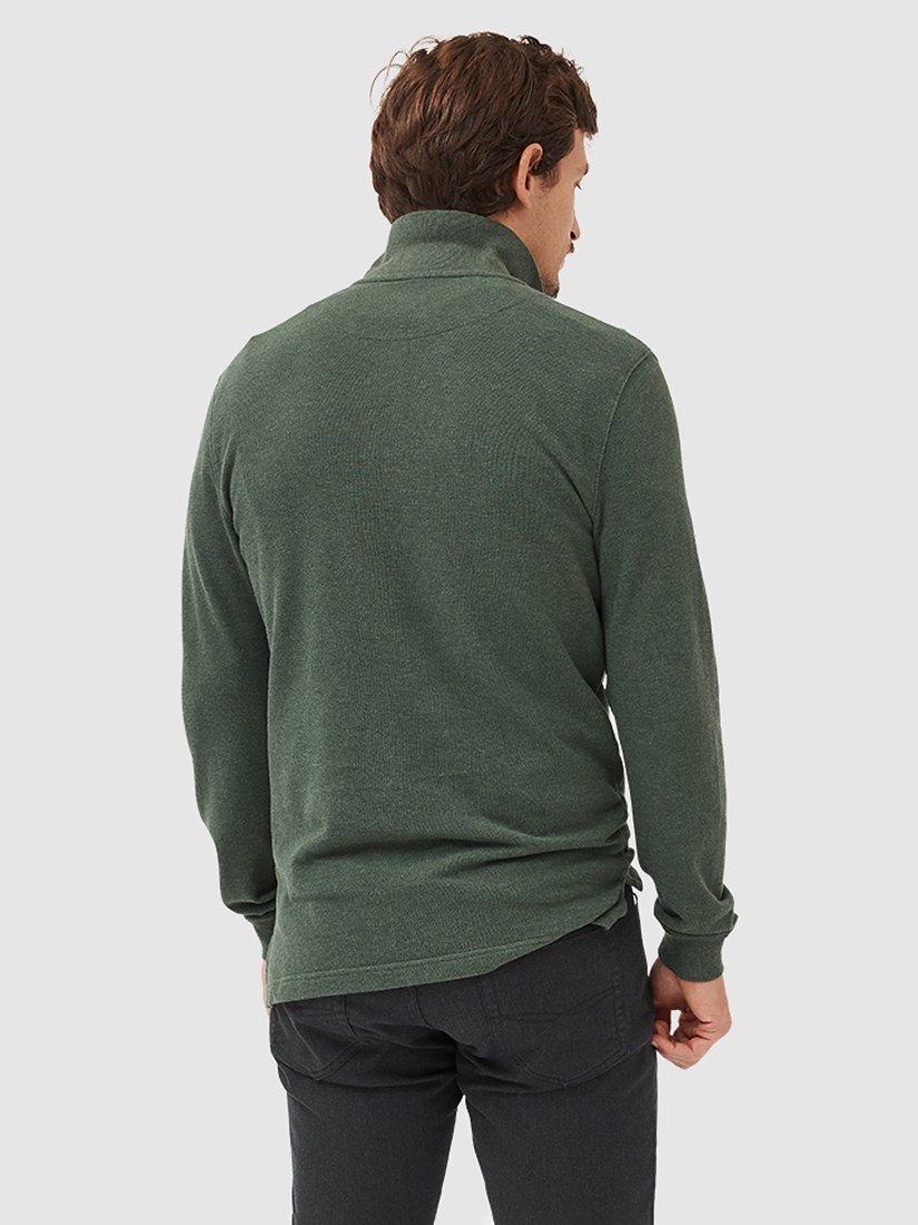 Product image 3 of 5, which shows Rodd & Gunn Gunn Cotton Slim Fit Long Sleeve Polo Shirt, Moss, XS
