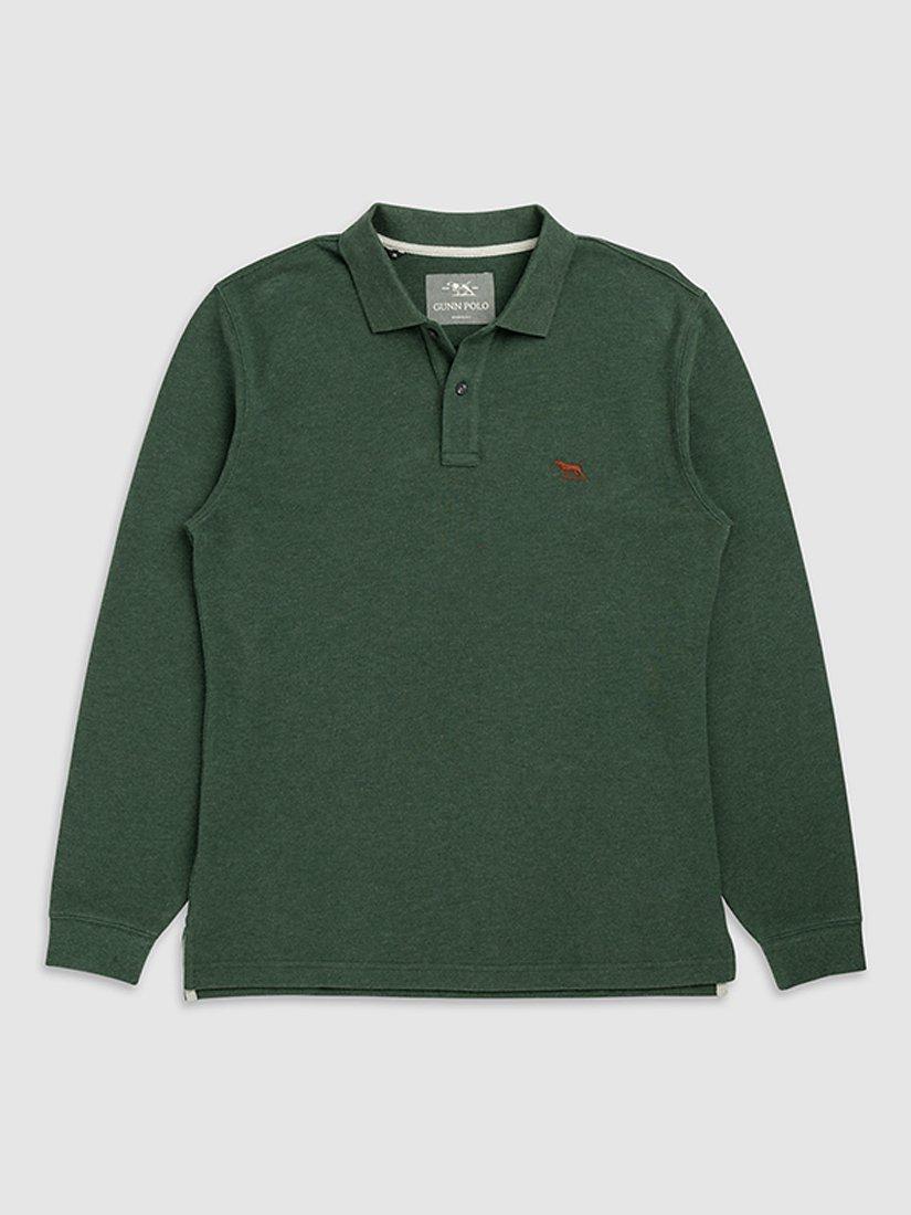 Product image 4 of 5, which shows Rodd & Gunn Gunn Cotton Slim Fit Long Sleeve Polo Shirt, Moss, XS
