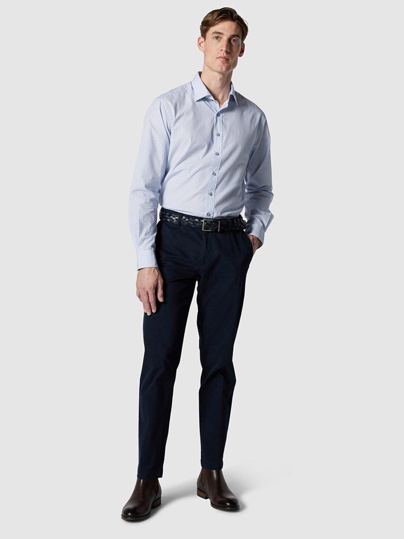 Product image 2 of 6, which shows Rodd & Gunn Edgars Road Straight Fit Stretch Cotton Chino Trousers, Midnight, 28S