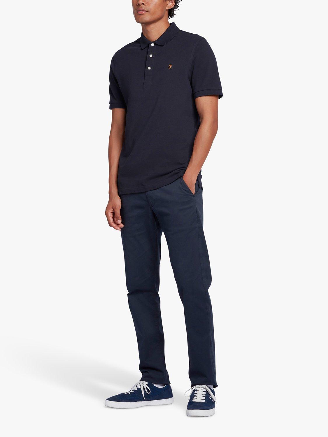 Product image 3 of 5, which shows Farah Blanes Short Sleeve Polo Top, True Navy, S