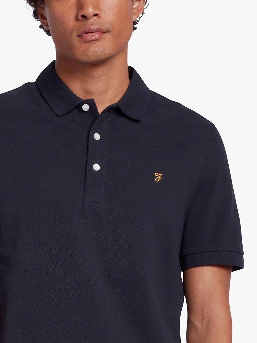 Product image 4 of 5, which shows Farah Blanes Short Sleeve Polo Top, True Navy, S