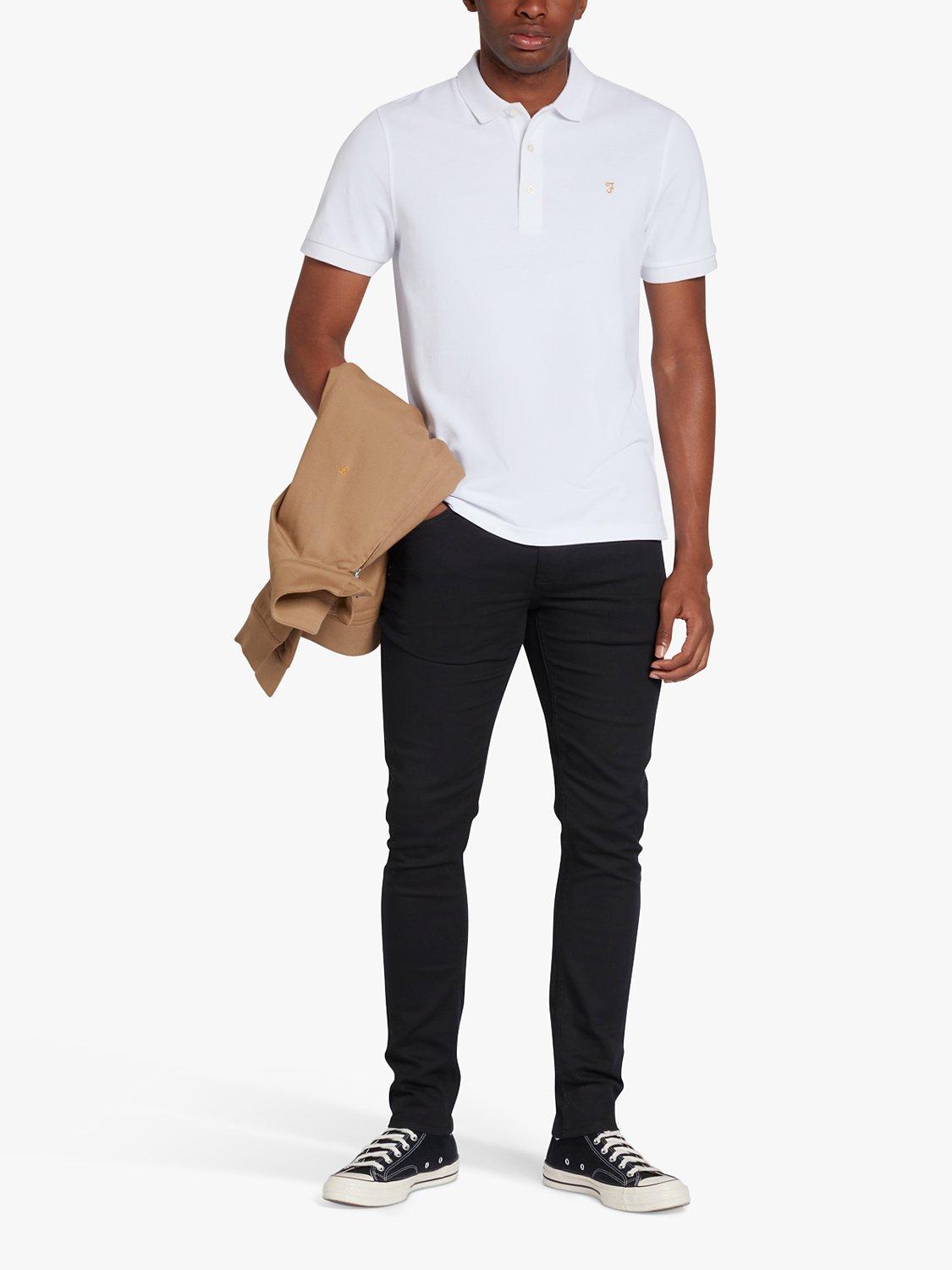 Product image 3 of 5, which shows Farah Blanes Short Sleeve Polo Top, White, S