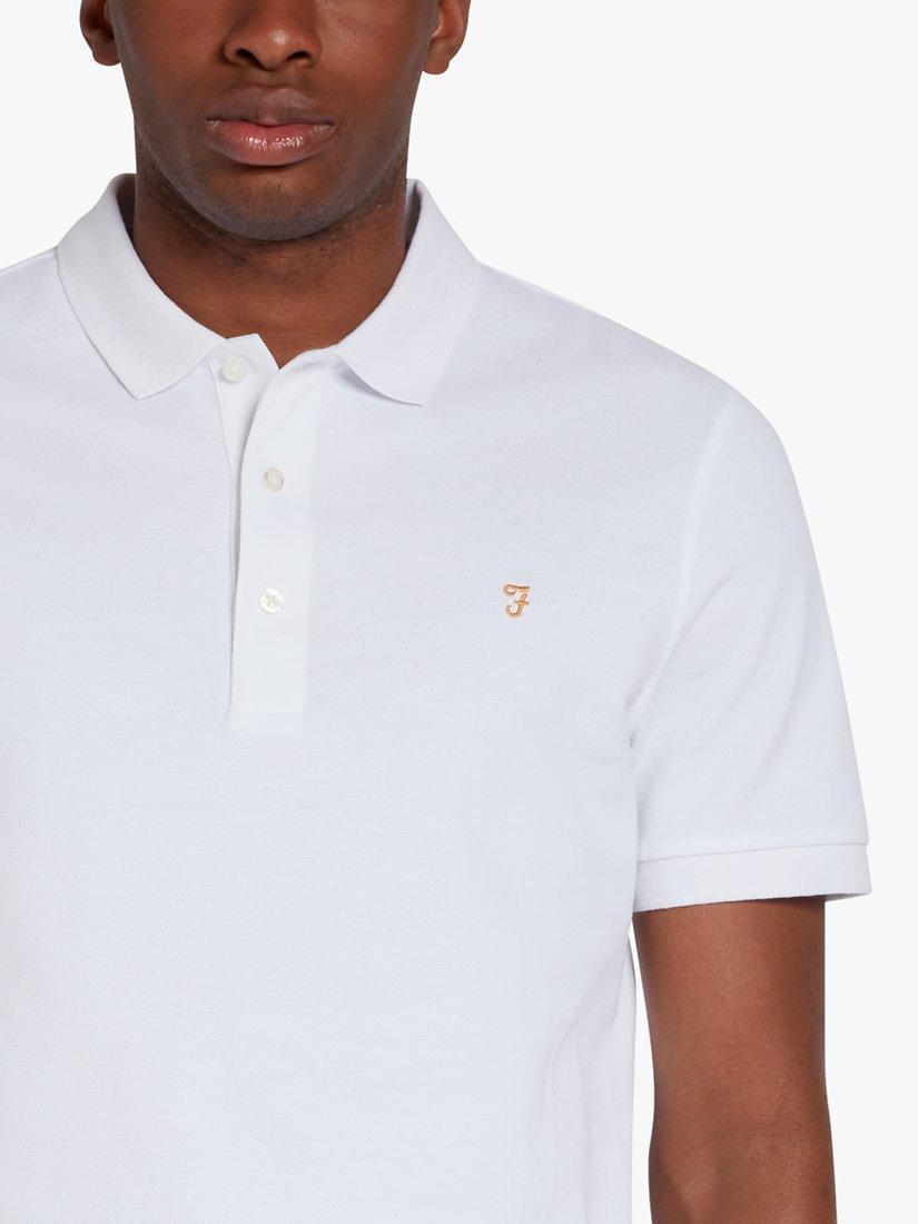 Product image 4 of 5, which shows Farah Blanes Short Sleeve Polo Top, White, S