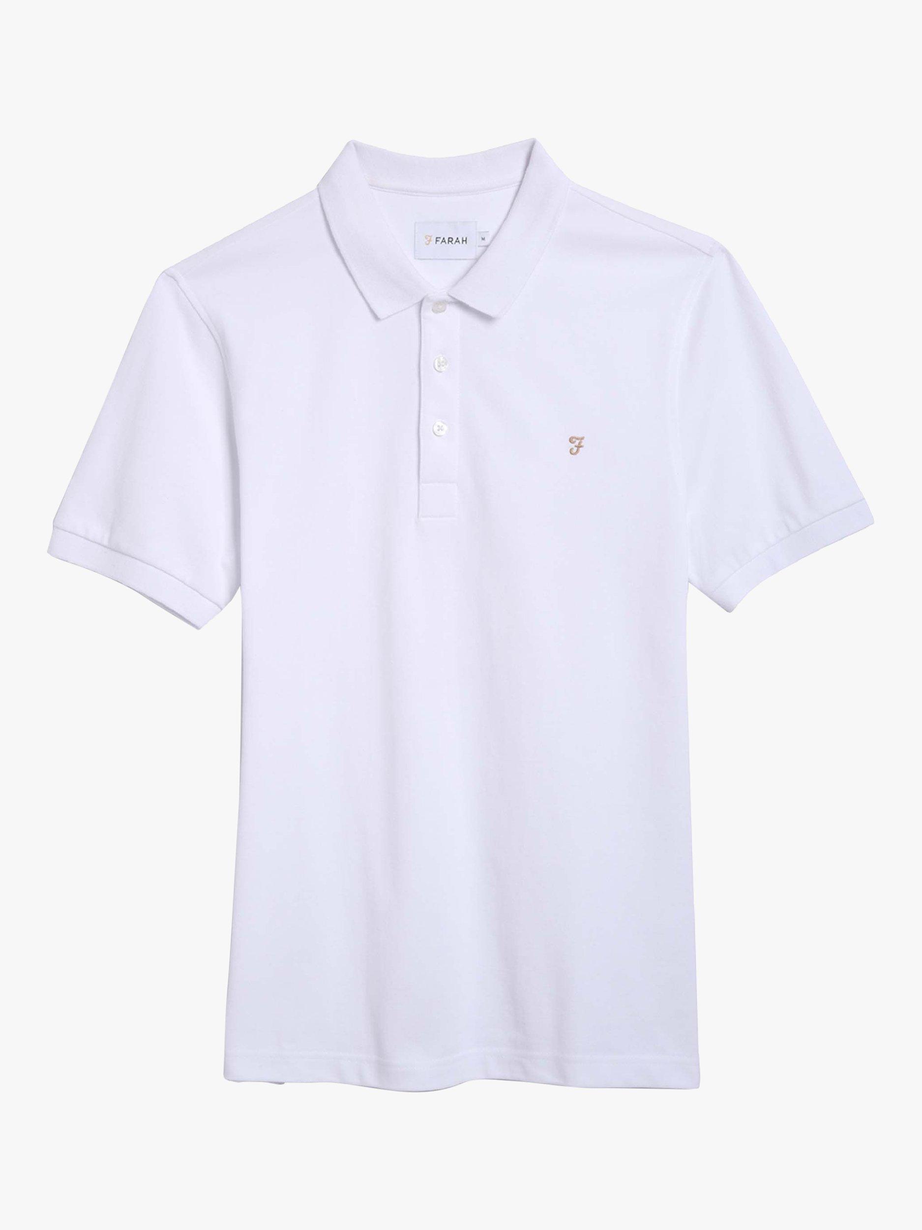 Product image 5 of 5, which shows Farah Blanes Short Sleeve Polo Top, White, S