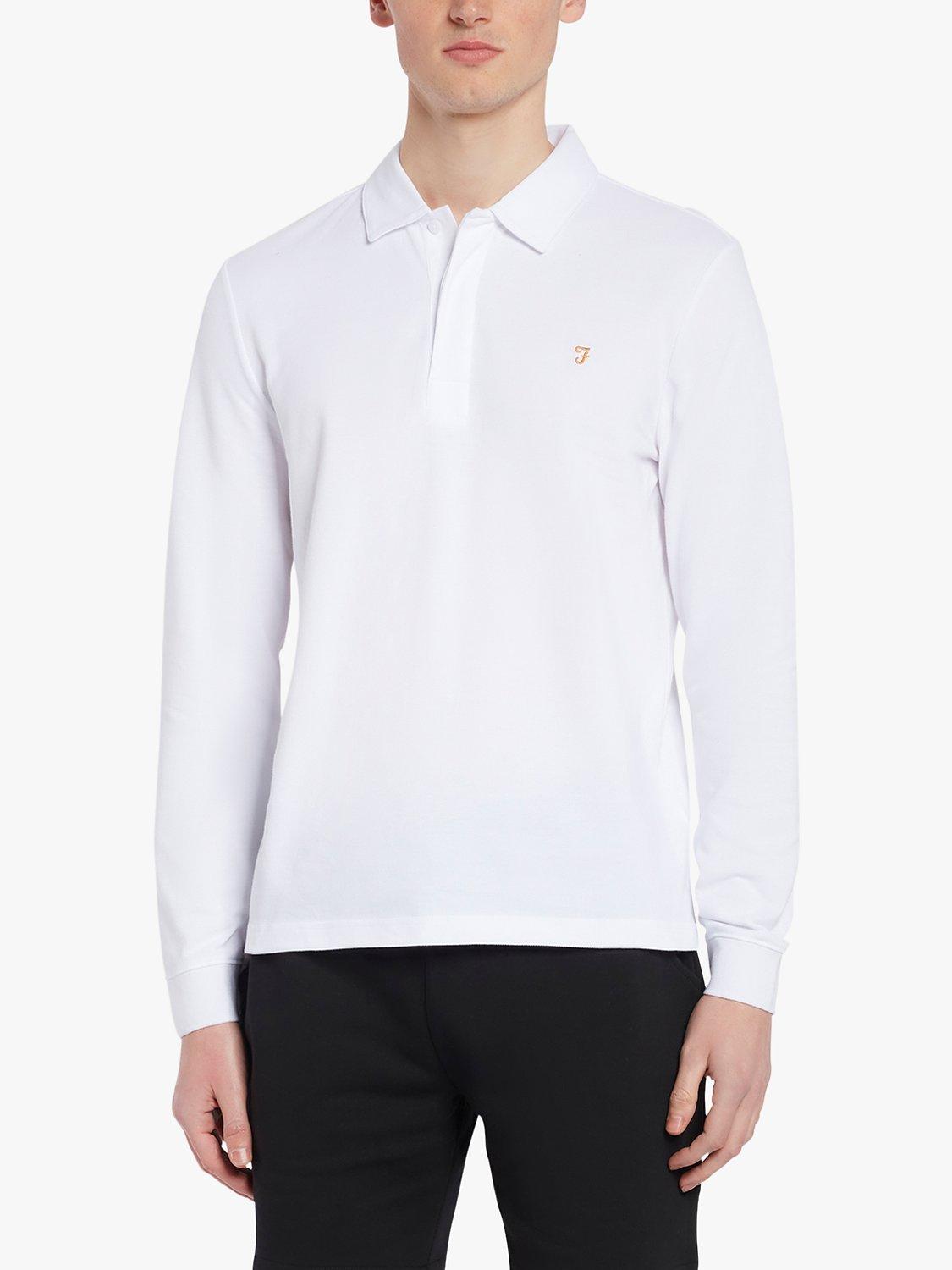 Farah Haslam Long Sleeve Polo Top, 104 White