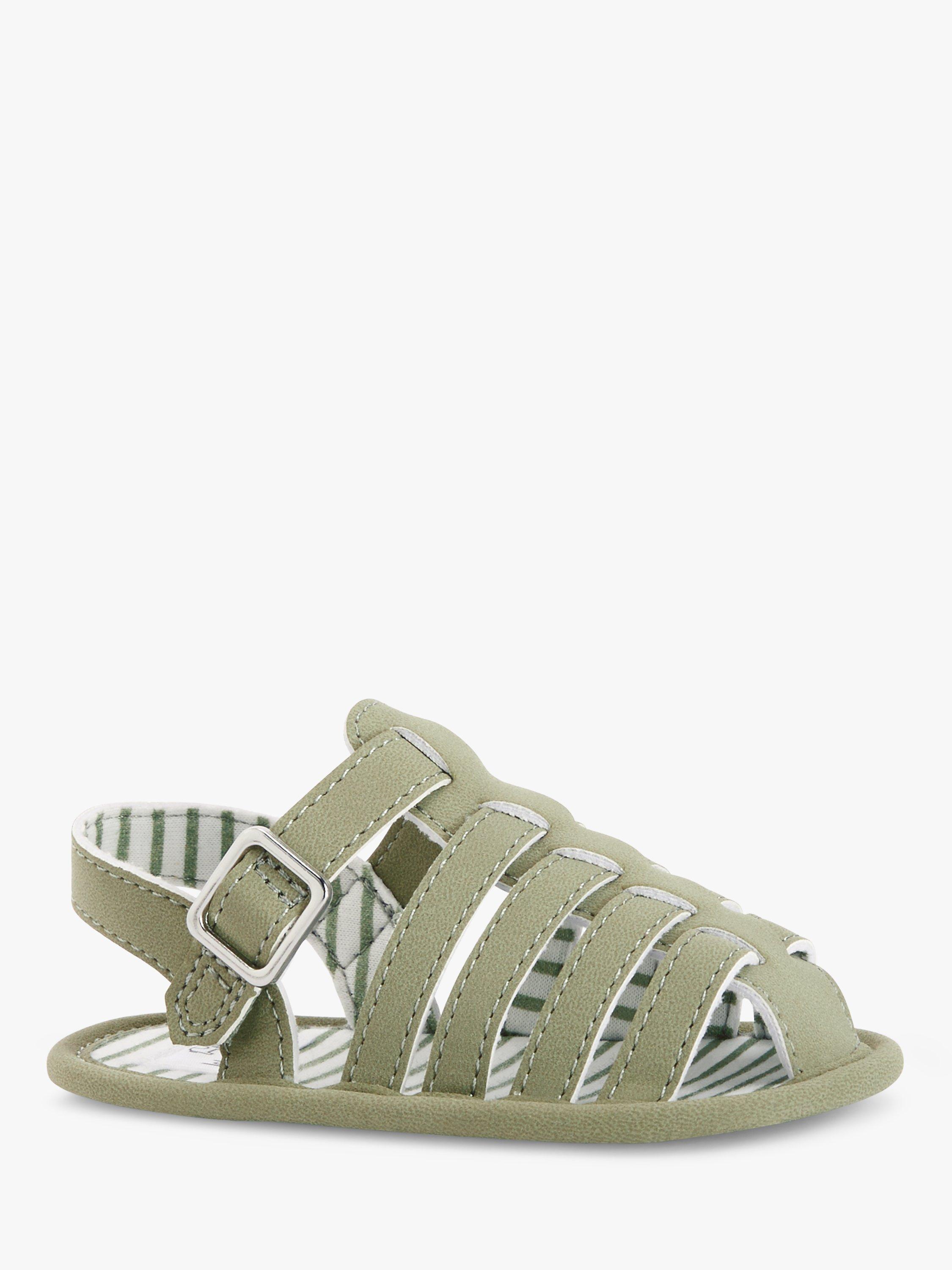 John Lewis Baby Pre-Walker Cage Sandals, Green