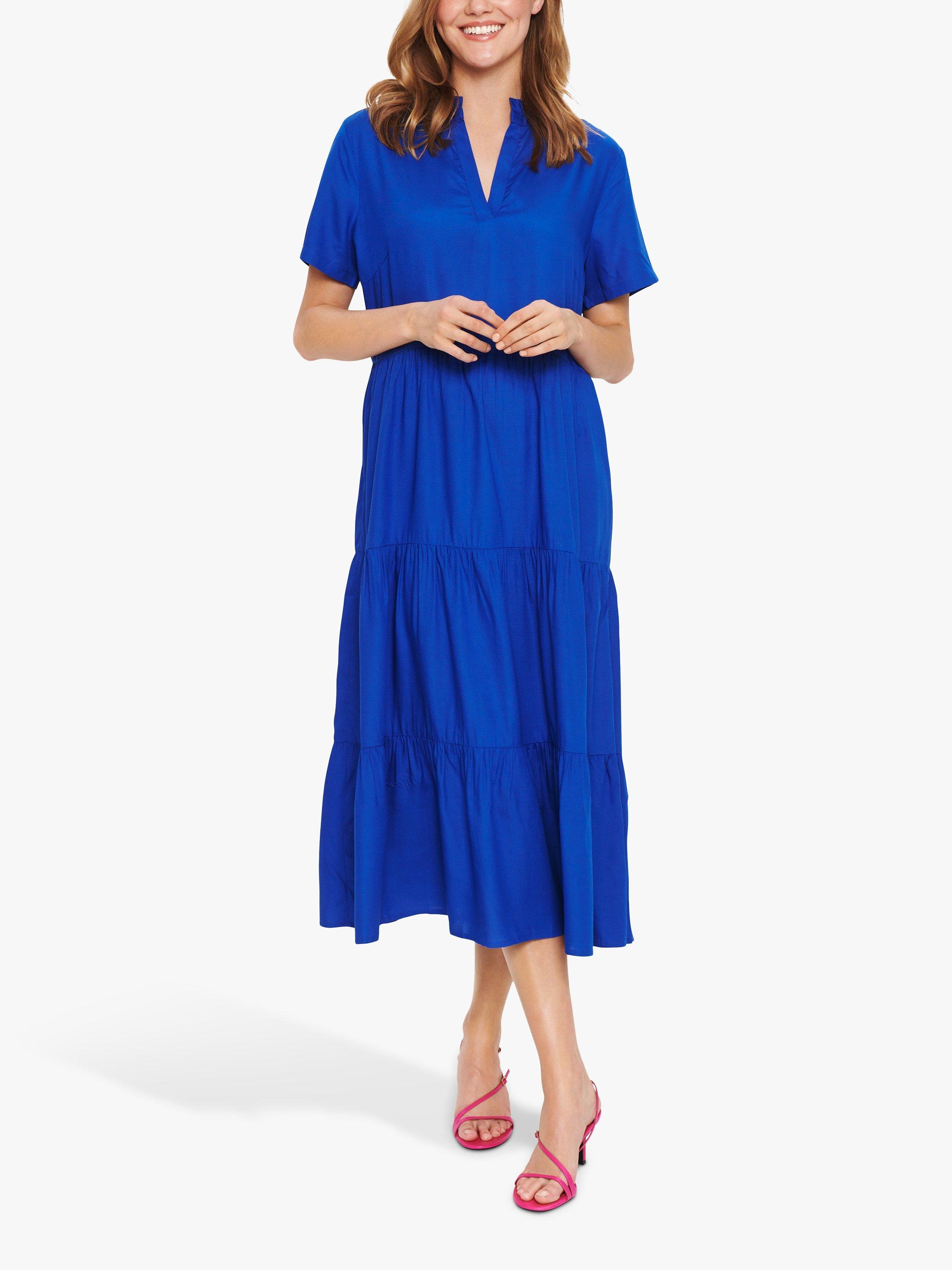 Saint Tropez Eda Solid Knee Length Dress, Surf Blue
