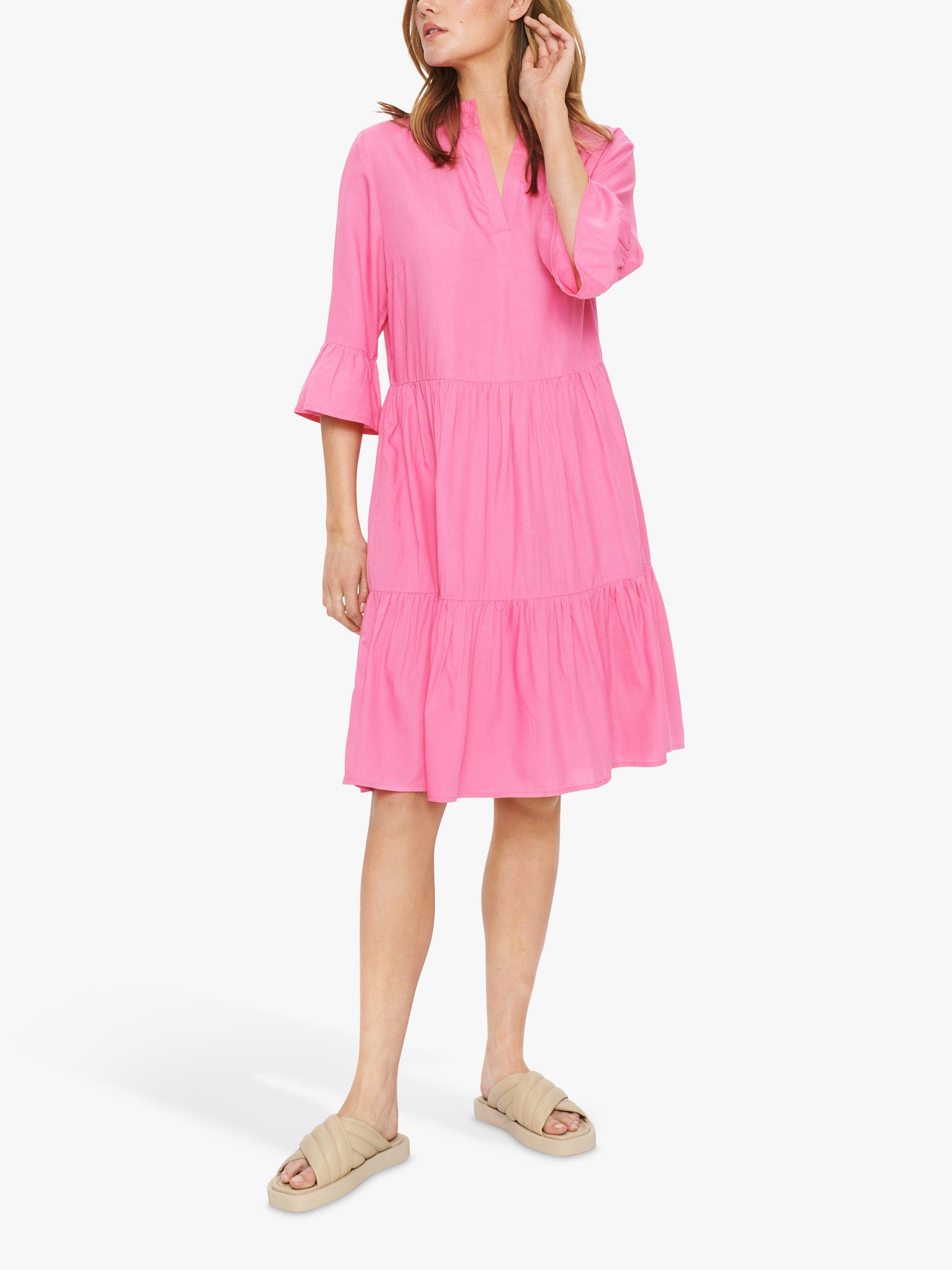 Saint Tropez Eda Solid Knee Length Dress, Azalea Pink