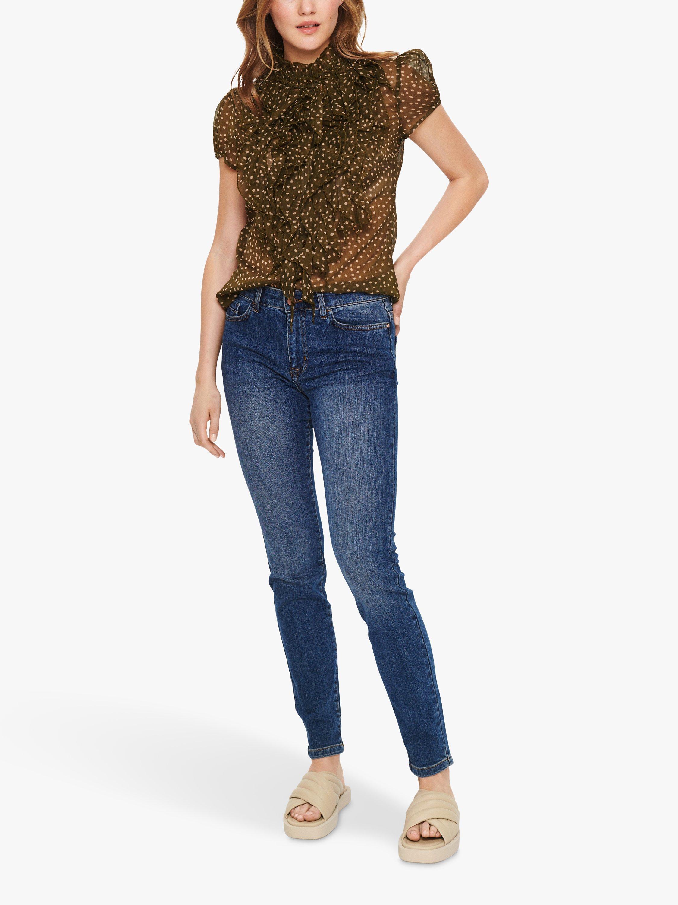 Saint Tropez Lilja Drea Short Sleeve Shirt, Army Green Dot