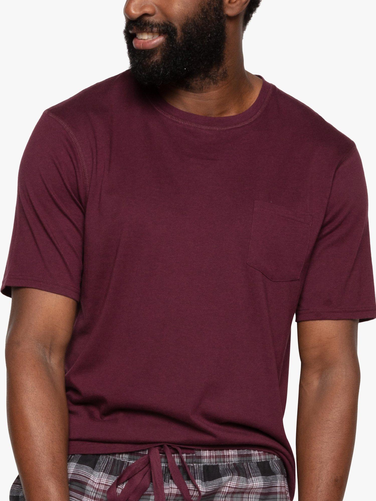 Product image 1 of 4, which shows Cyberjammies Harley Short Sleeve Lounge Top, Burgundy, L