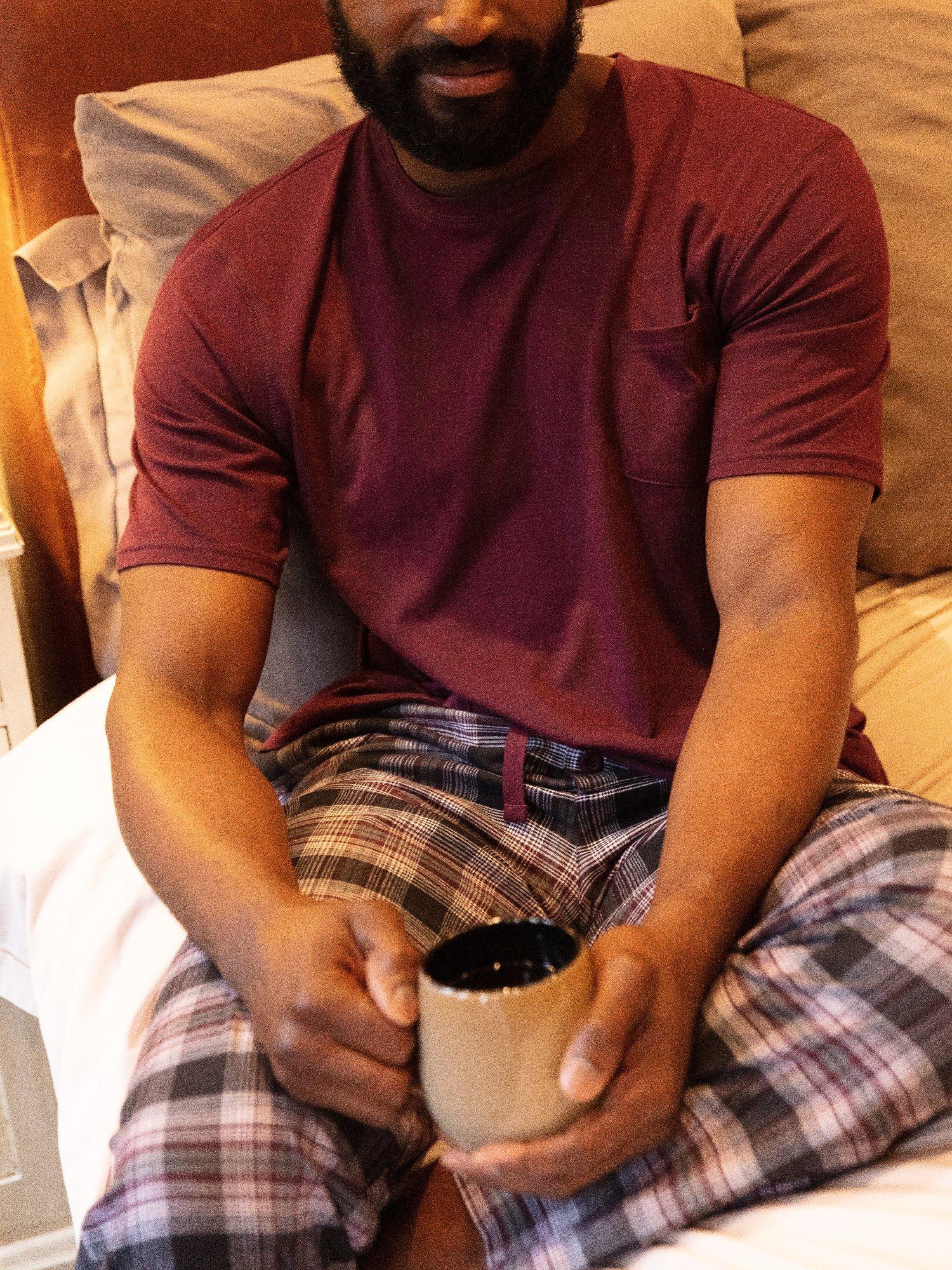 Product image 4 of 4, which shows Cyberjammies Harley Short Sleeve Lounge Top, Burgundy, L