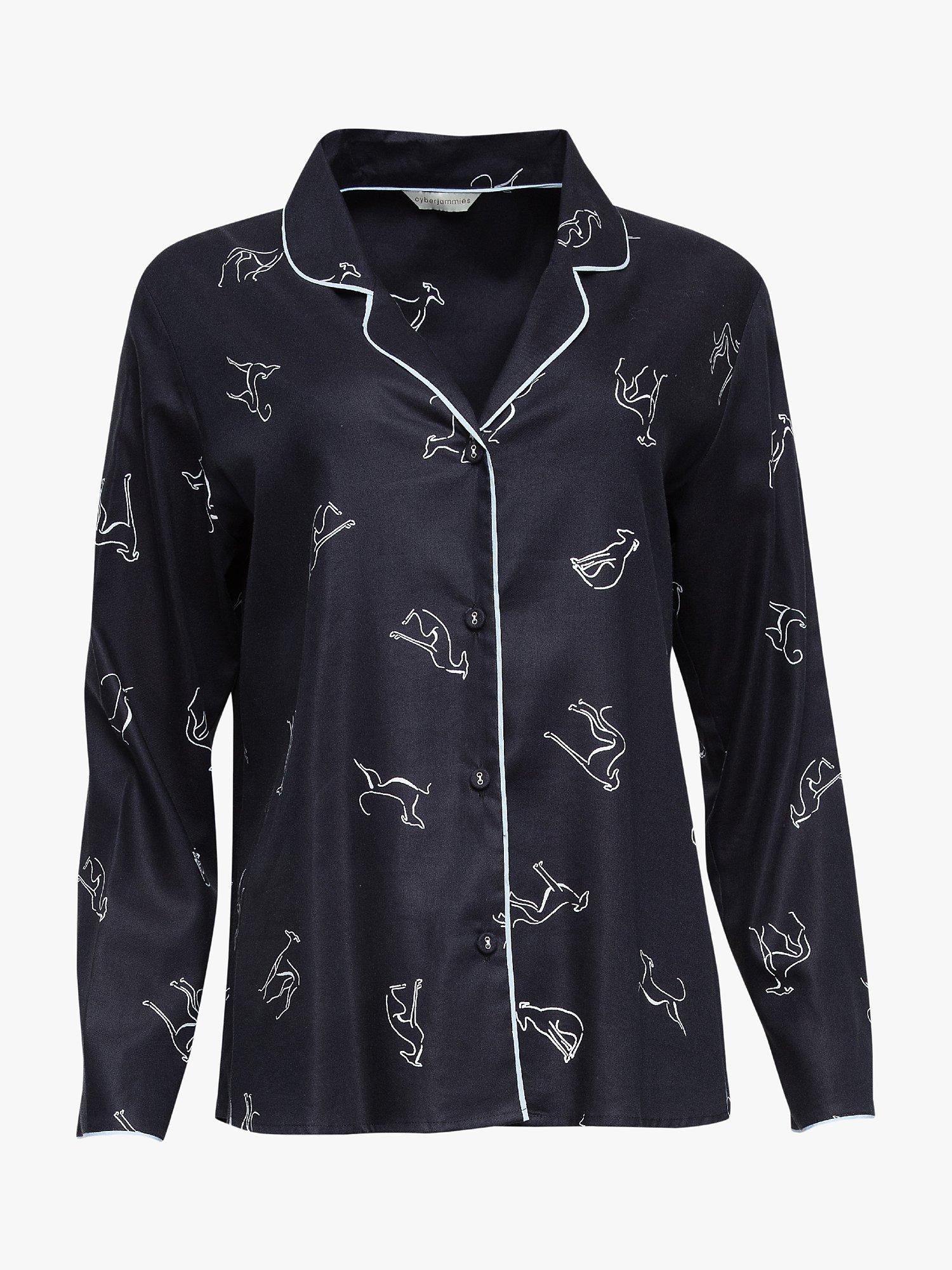 Product image 3 of 4, which shows Cyberjammies Dog Print Pyjama Top, Black  Mix, 8