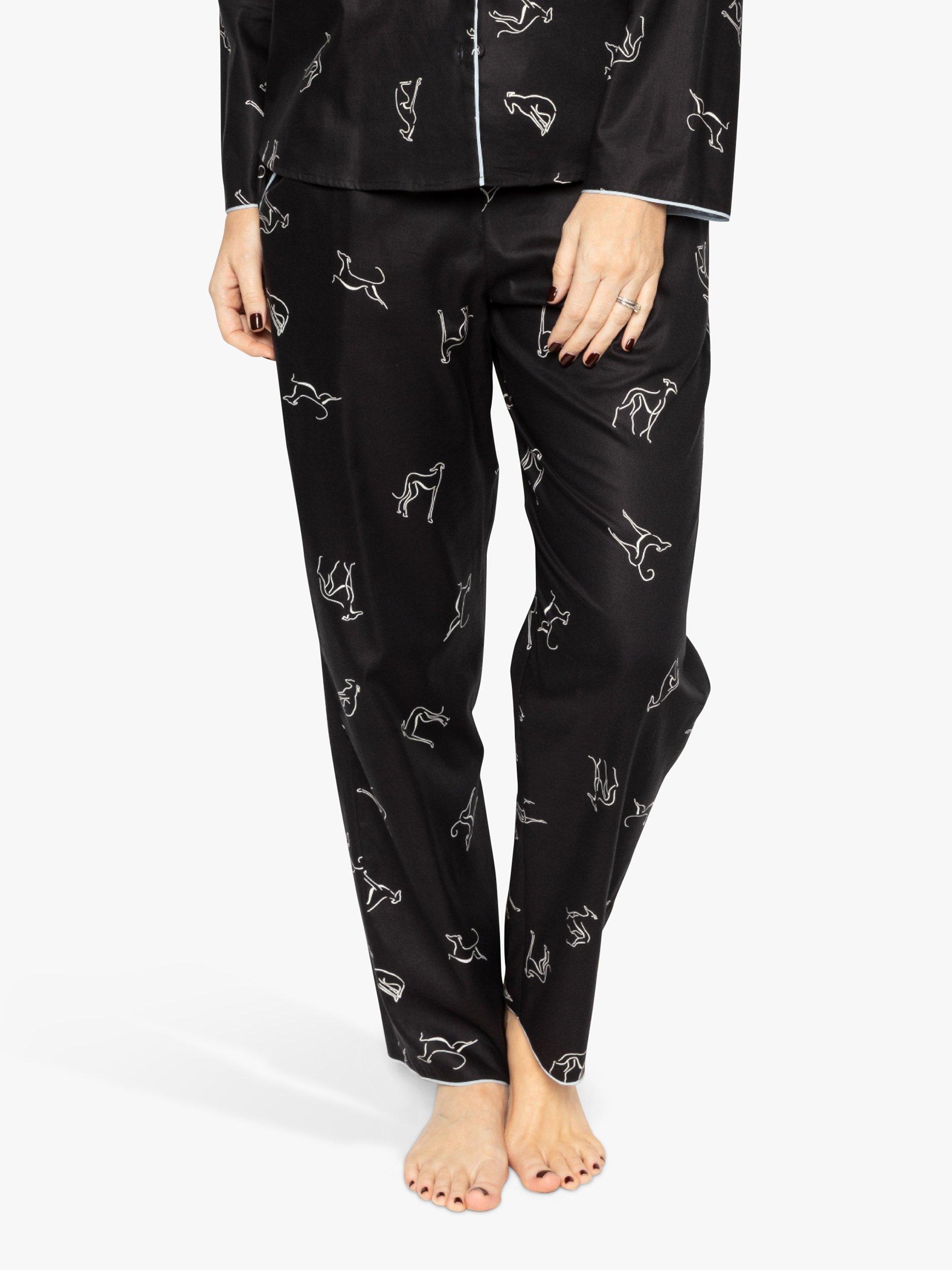 Product image 1 of 4, which shows Cyberjammies Dog Print Pyjama Bottoms, Black Mix, 8