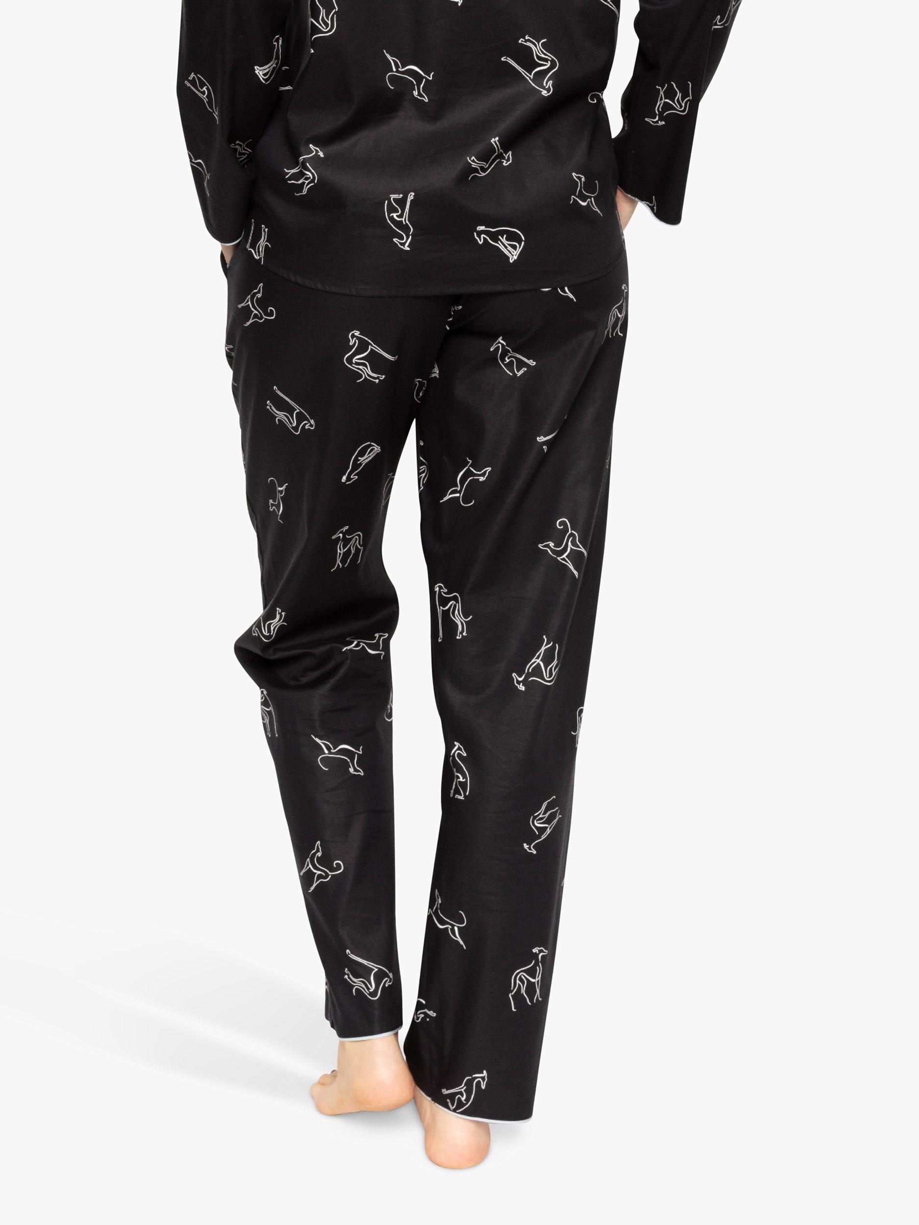 Product image 2 of 4, which shows Cyberjammies Dog Print Pyjama Bottoms, Black Mix, 8