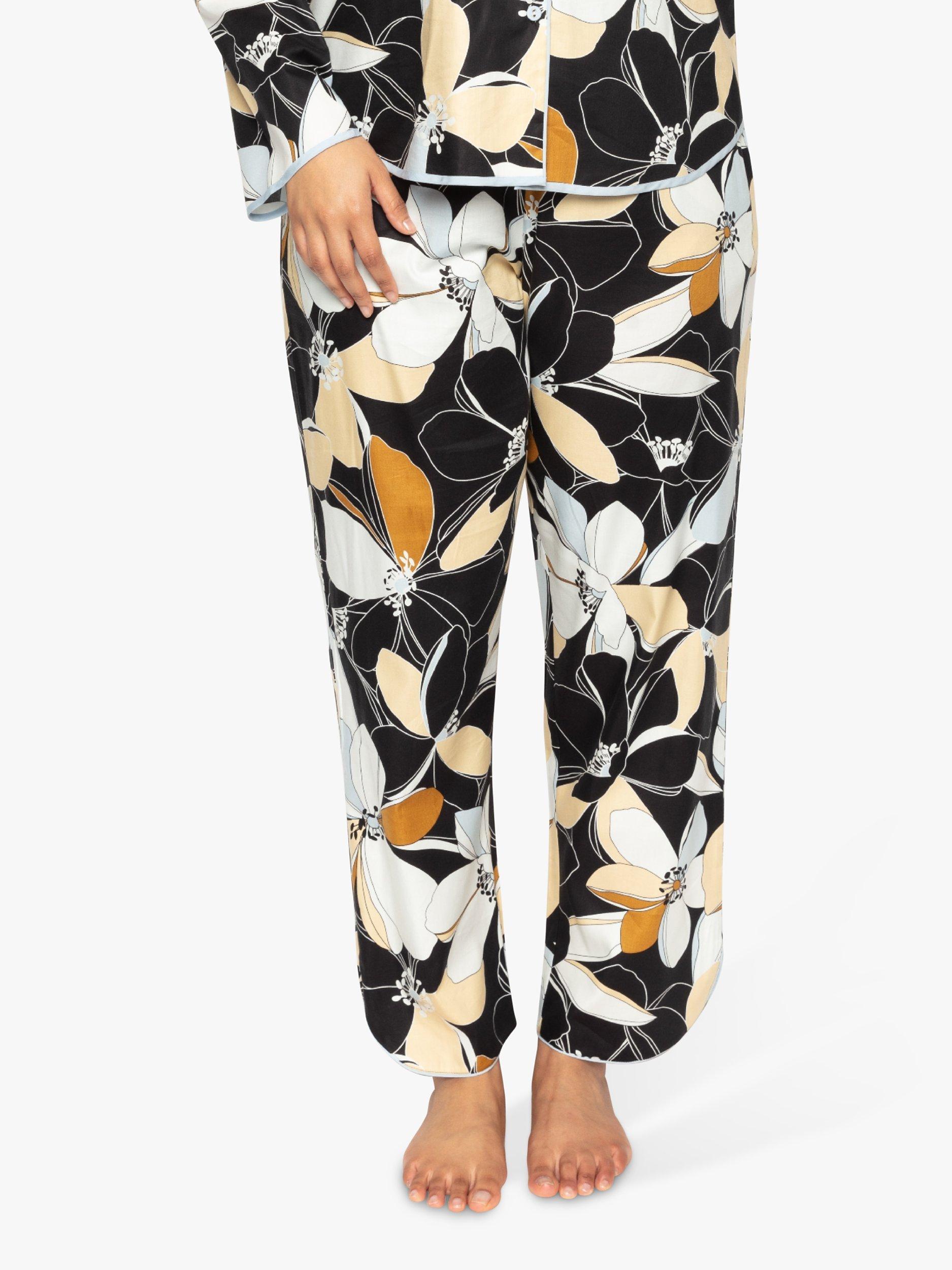 Product image 1 of 4, which shows Cyberjammies Floral Pyjama Bottoms, Black Mix, 8