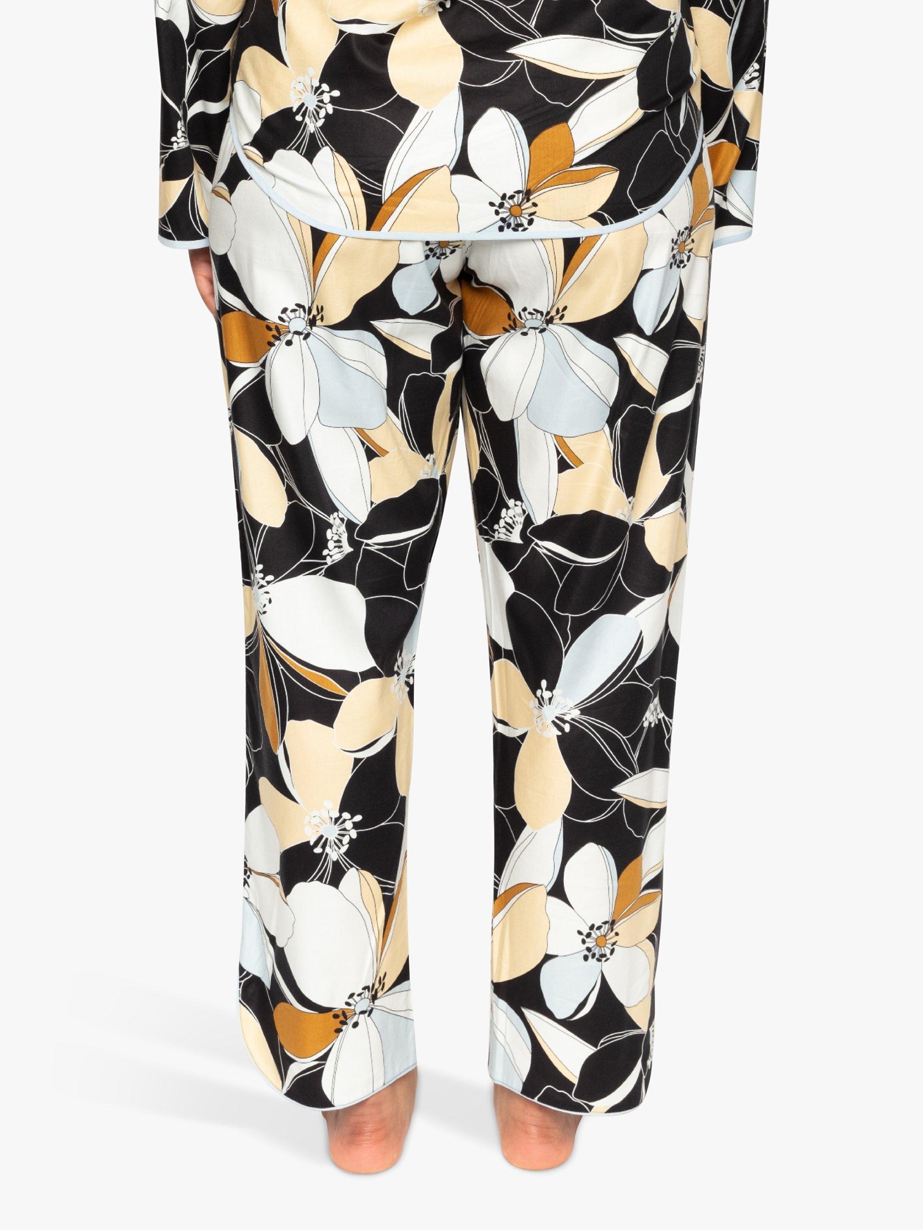 Product image 2 of 4, which shows Cyberjammies Floral Pyjama Bottoms, Black Mix, 8