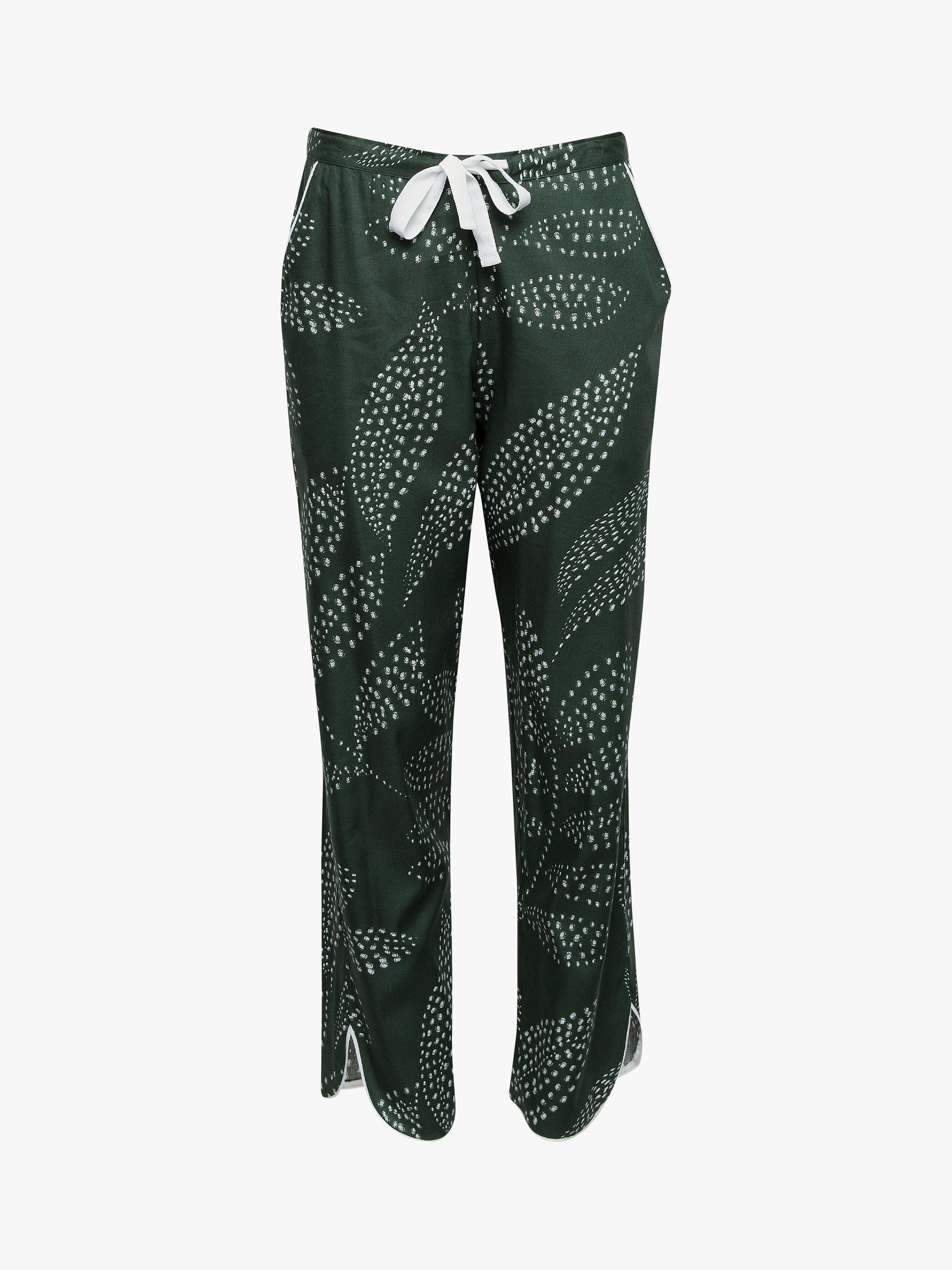 Product image 3 of 4, which shows Cyberjammies Imogen Leaf Print Pyjama Bottoms, Khaki, 8