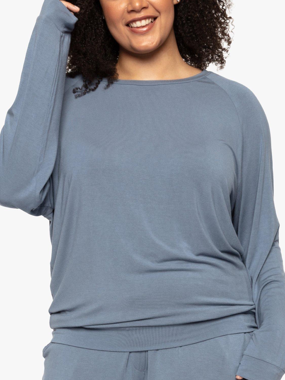 Product image 1 of 4, which shows Cyberjammies Skye Slouch Pyjama Top, Silver Blue, 8