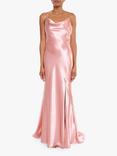 True Decadence Backless Satin Maxi Dress, Peach