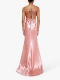 True Decadence Backless Satin Maxi Dress, Peach