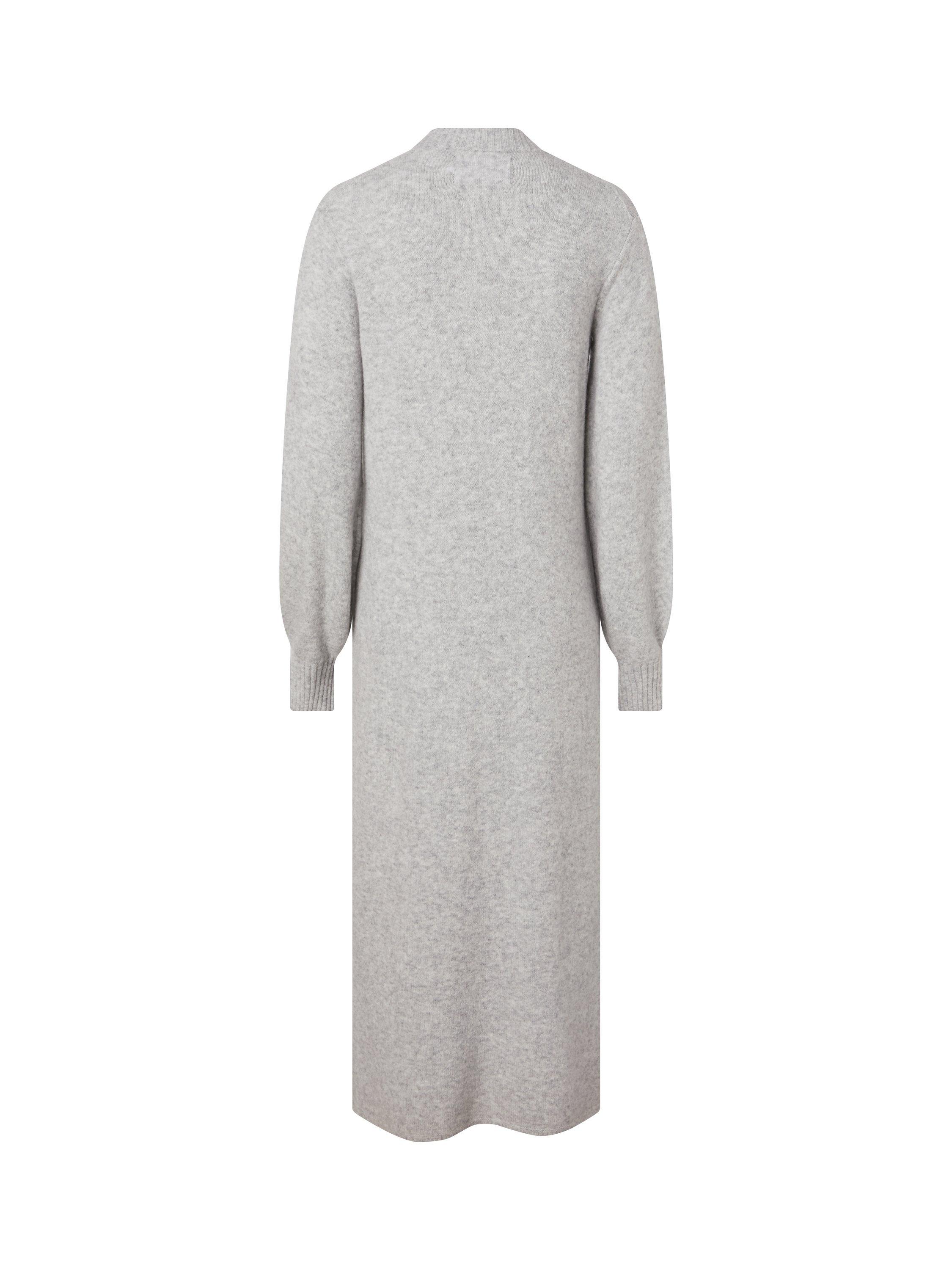 Product image 5 of 5, which shows Calvin Klein Fluffy Yarn Maxi Jumper Dress, Light Grey Heather, XS