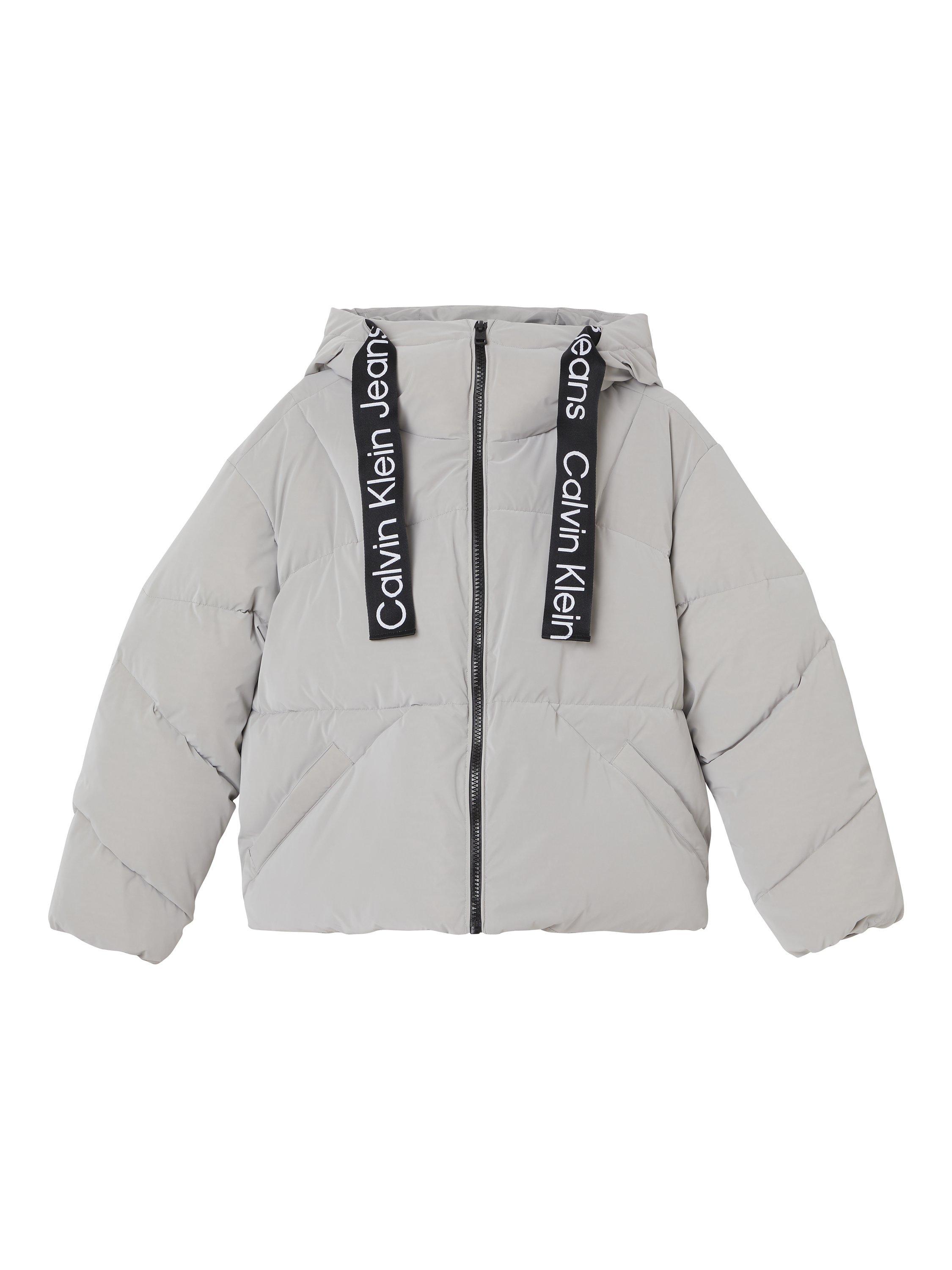 Product image 1 of 2, which shows Calvin Klein Soft Touch Puffer Coat, Mercury Grey, XS
