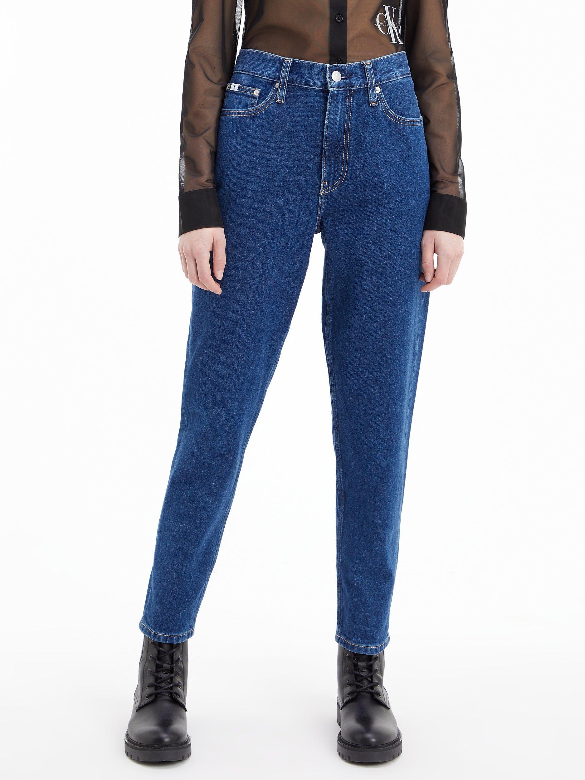 Calvin Klein Mom Fit Cropped Jeans, Medium Blue 