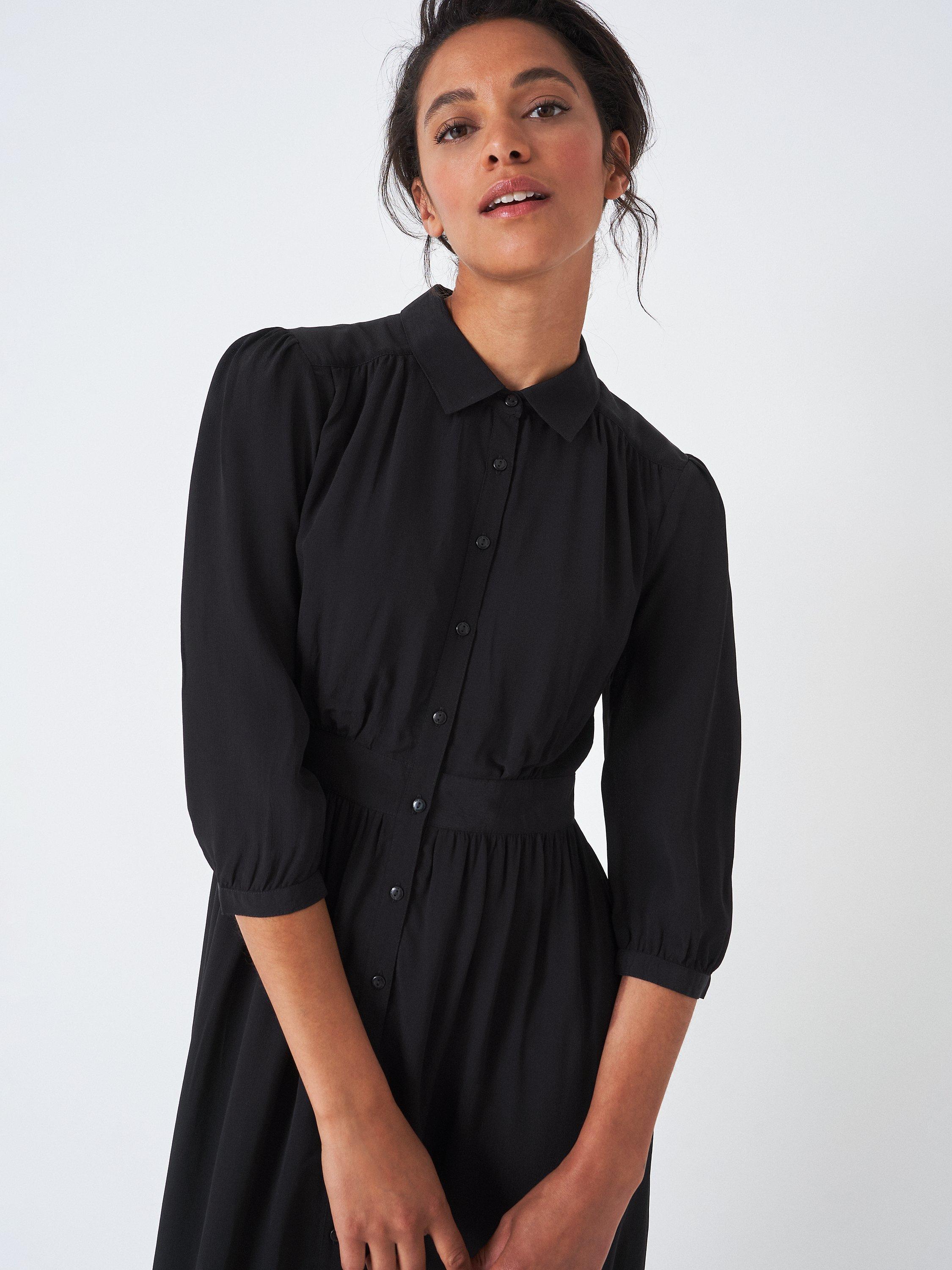 Crew Clothing Catherine Shirt Dress, Black