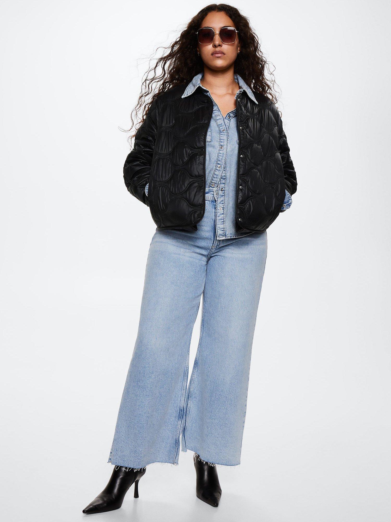 Mango Carrot Quilted Jacket, Black, XXL