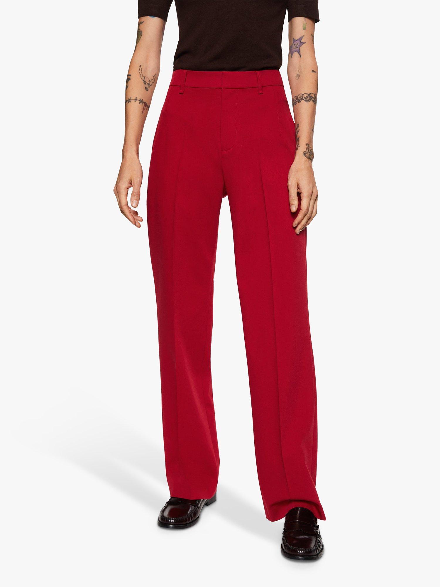 Mango Greta Suit Trousers, Red, 6