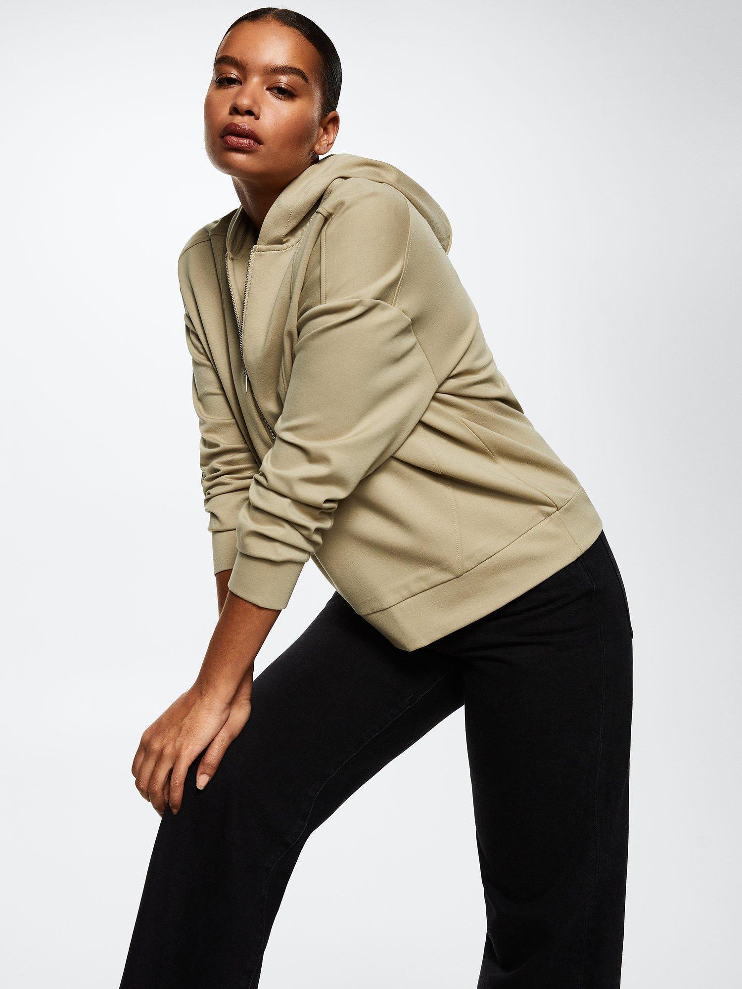 Mango Florida Zip Sweatshirt, Beige