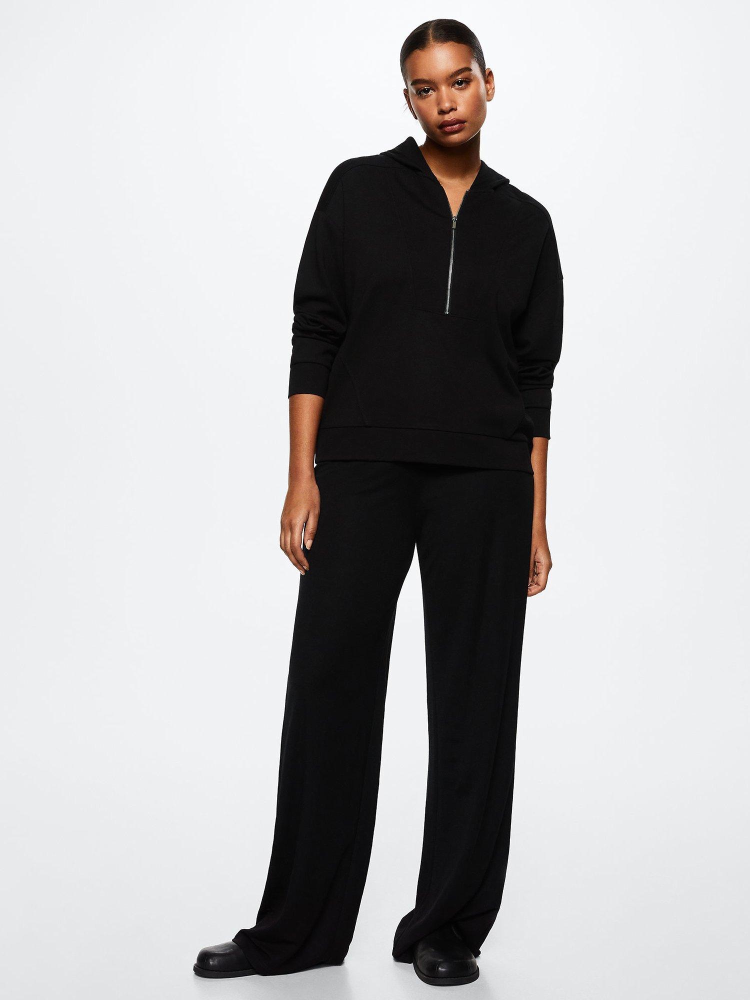 Mango Florida Zip Sweatshirt, Black, S
