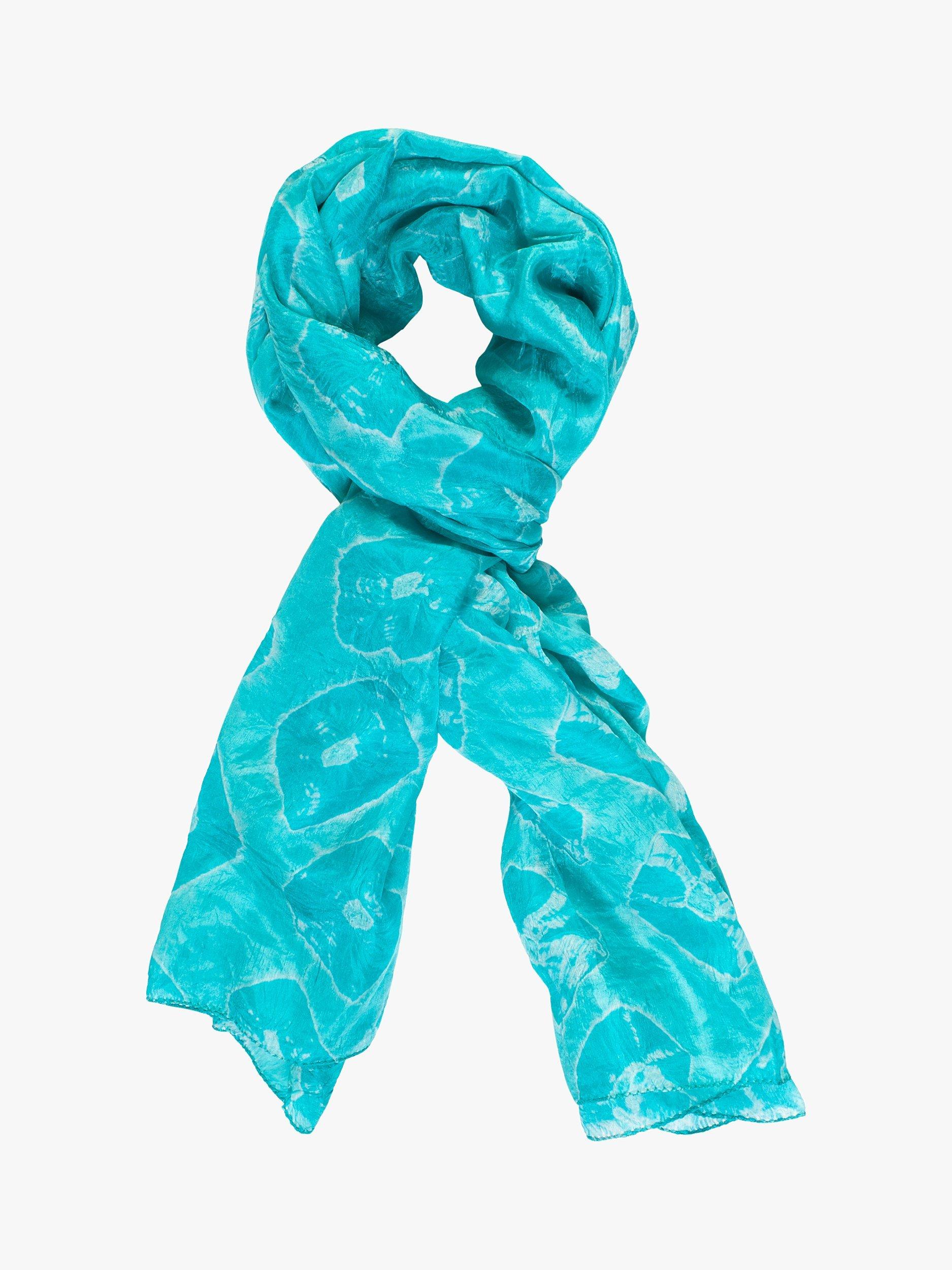Product image 3 of 5, which shows chesca Gem Print Silk Scarf, Jade, One Size