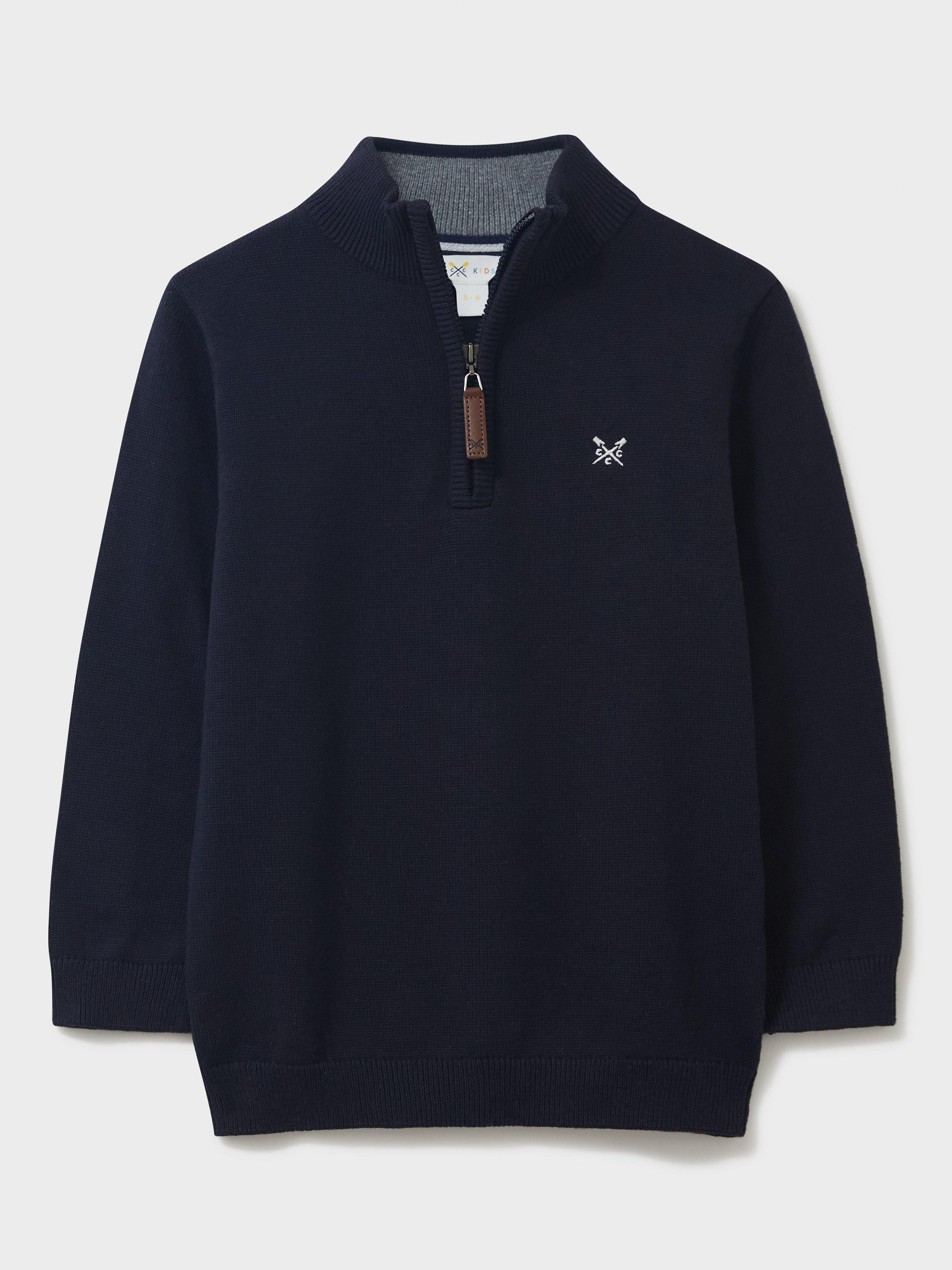 Crew Clothing Kids' Cotton Half Zip Jumper