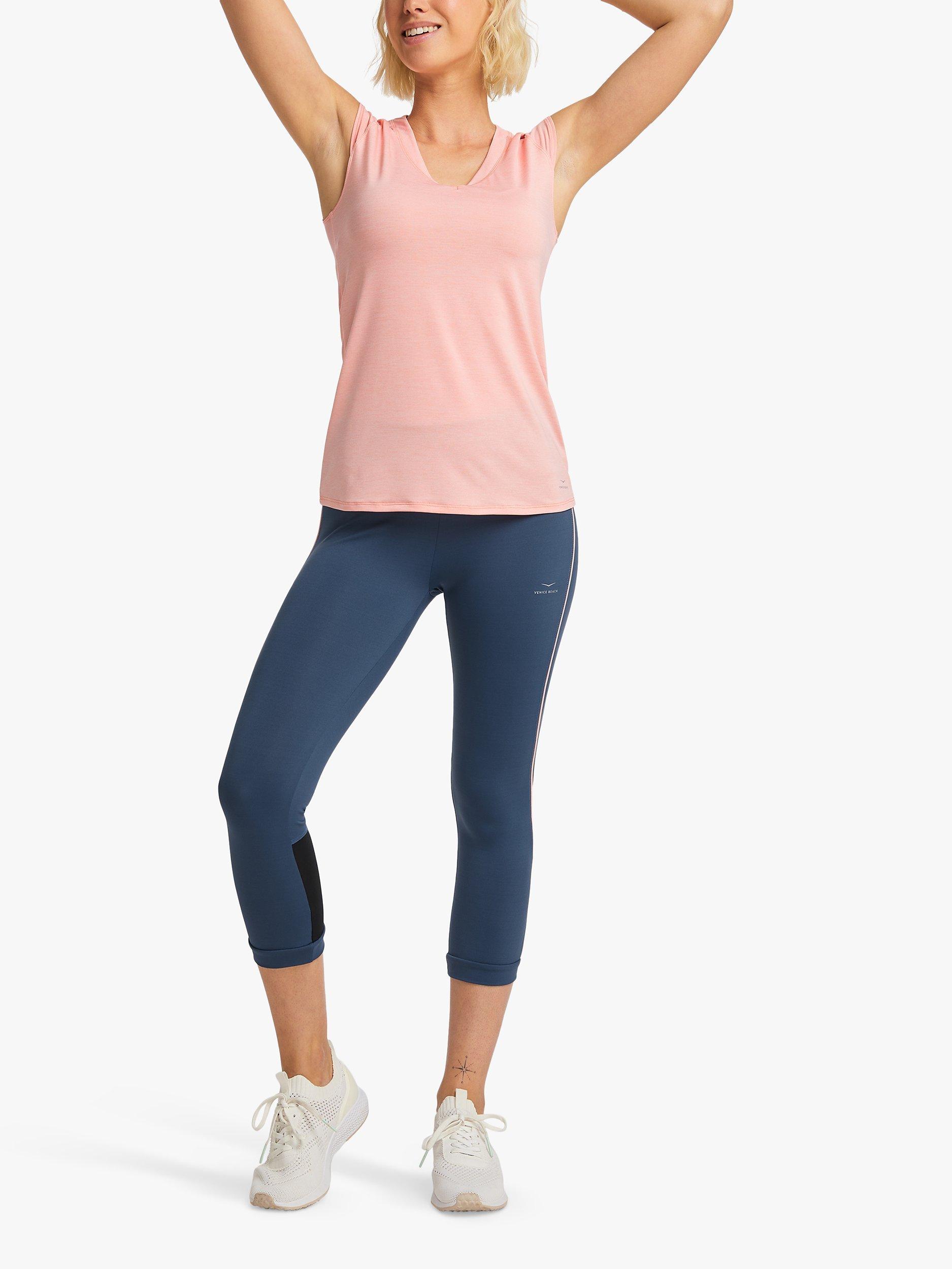 Product image 4 of 7, which shows Venice Beach Kimberly 3/4 Leggings, Denim Power Peach, M