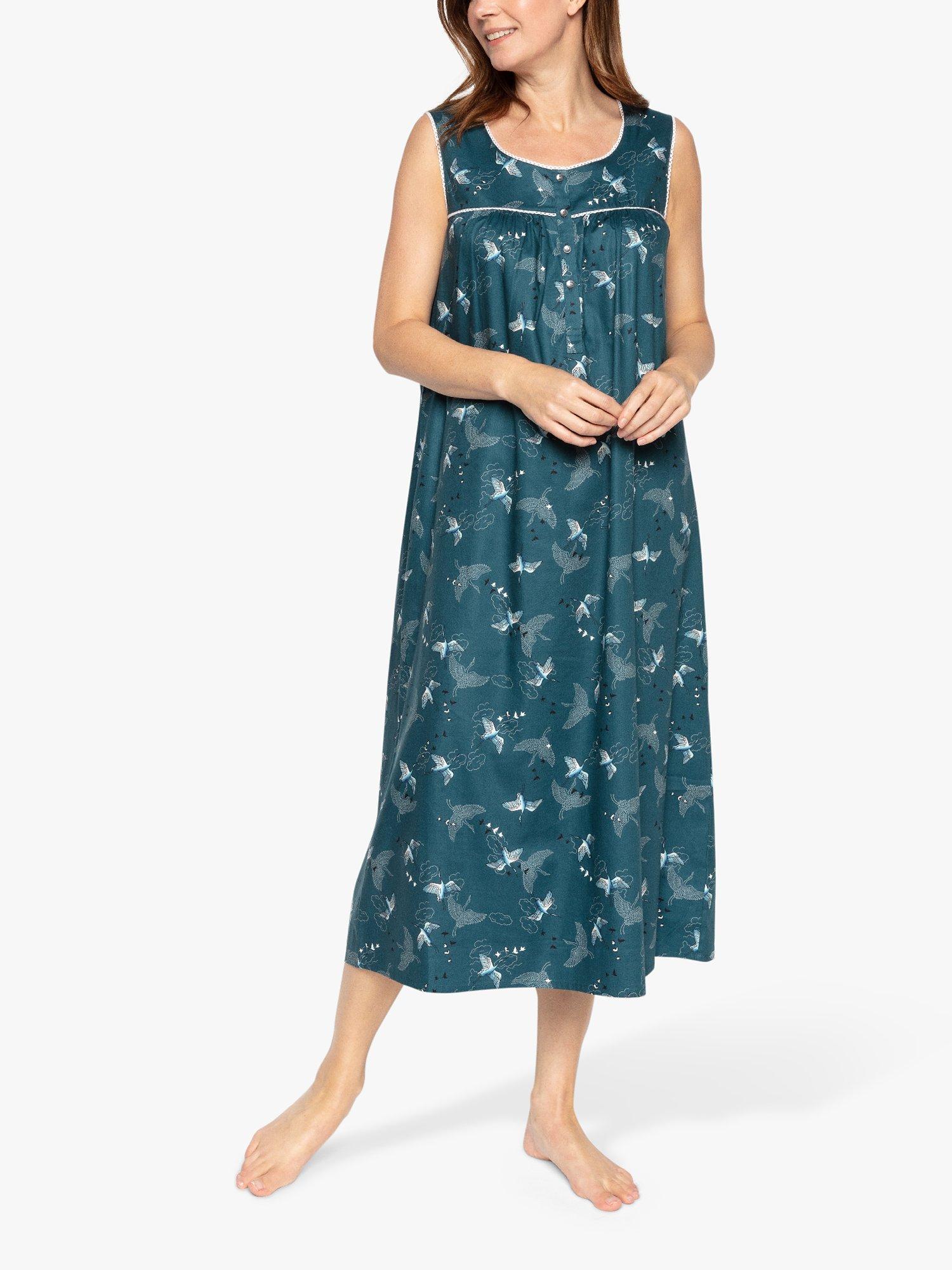 Product image 1 of 4, which shows Nora Rose by Cyberjammies Yvonne Bird Sleeveless Nightdress, Teal, 8
