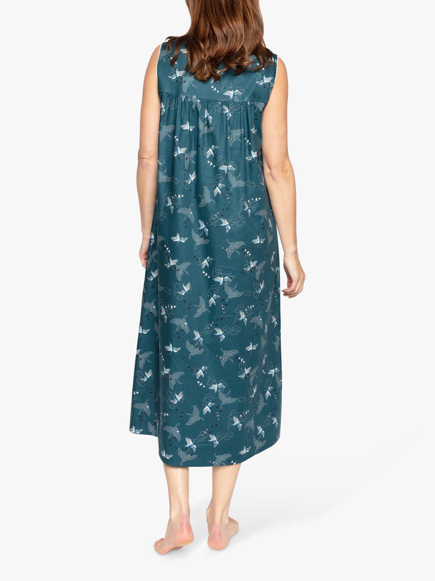Product image 2 of 4, which shows Nora Rose by Cyberjammies Yvonne Bird Sleeveless Nightdress, Teal, 8