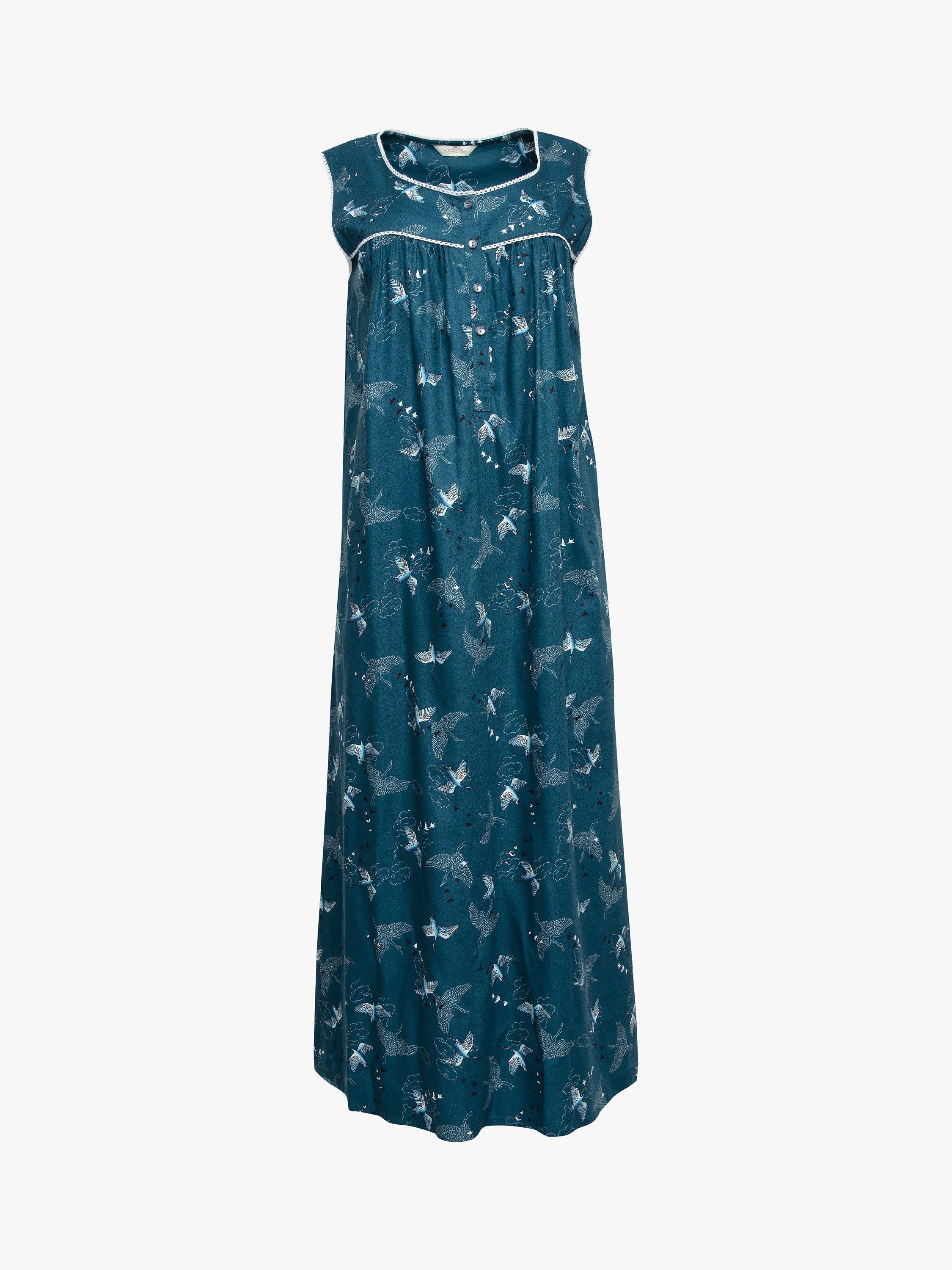 Product image 3 of 4, which shows Nora Rose by Cyberjammies Yvonne Bird Sleeveless Nightdress, Teal, 8