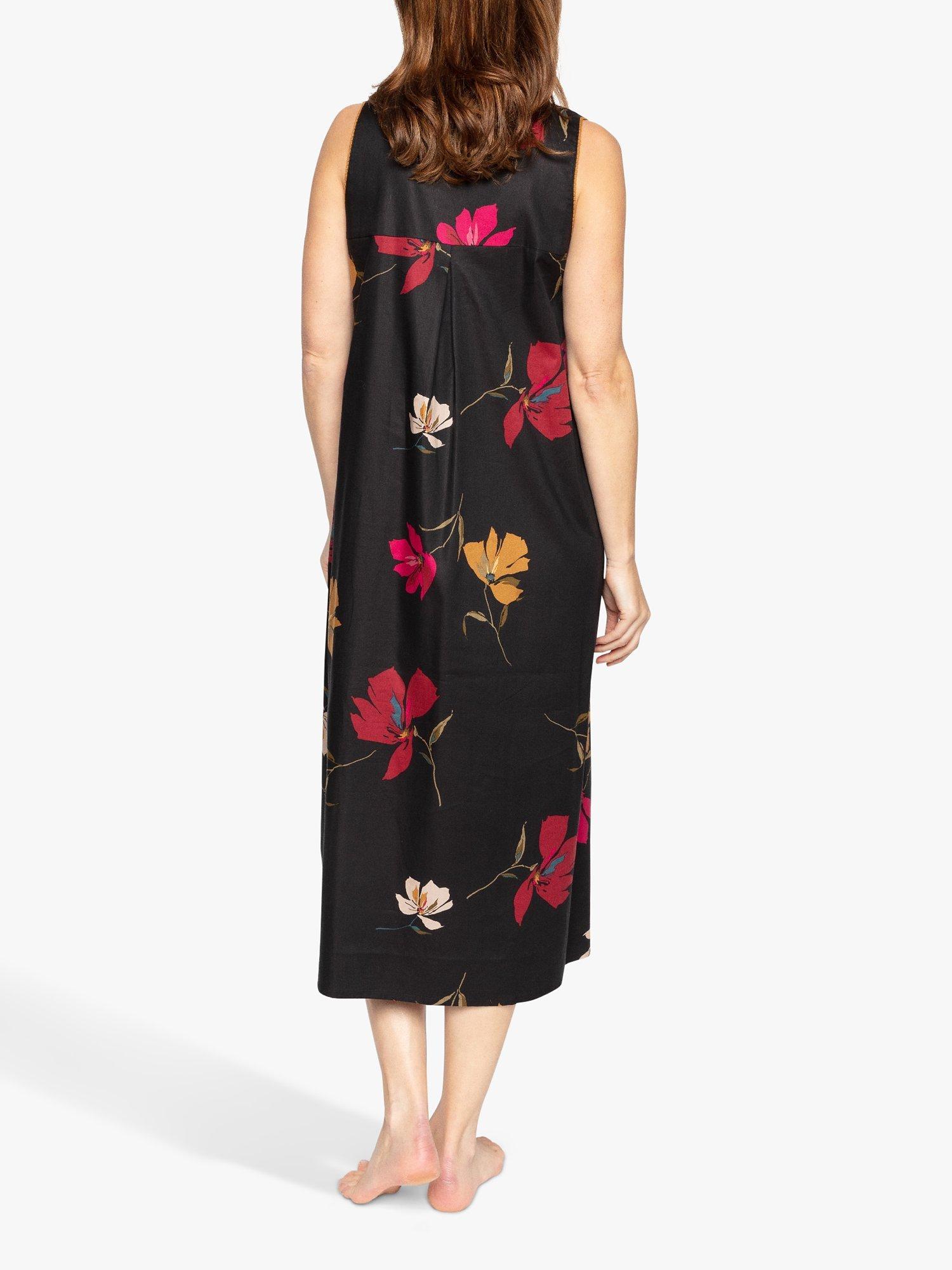 Nora Rose by Cyberjammies Floral Midi Nightdress, Black Mix, 8