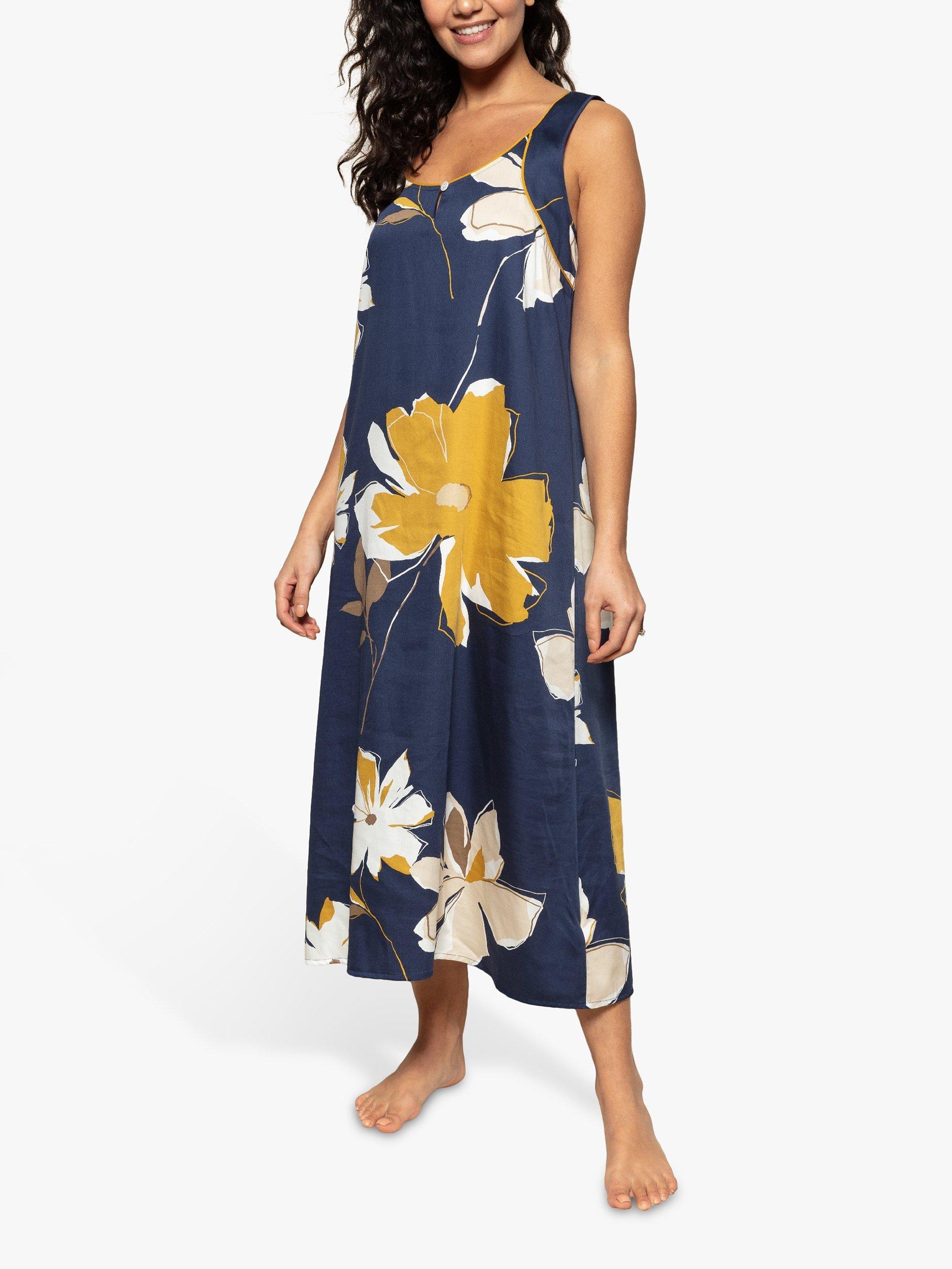 Product image 1 of 4, which shows Fable & Eve Notting Hill Floral Nightdress, Navy/Multi, 8