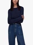 Whistles Annie Sparkle Crew Neck Jumper, Navy