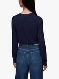 Whistles Annie Sparkle Crew Neck Jumper, Navy