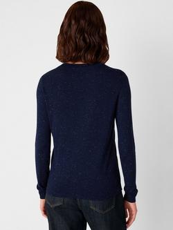Whistles Annie Sparkle Crew Neck Jumper, Navy - view 2, Navy