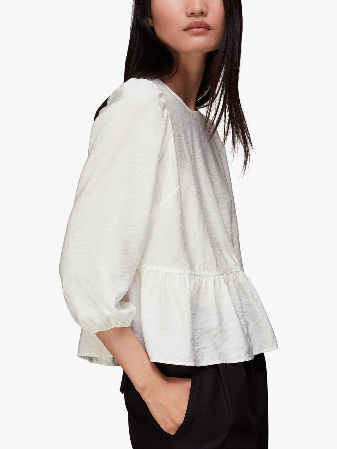 Whistles Cut Out Peplum Top, Ivory
