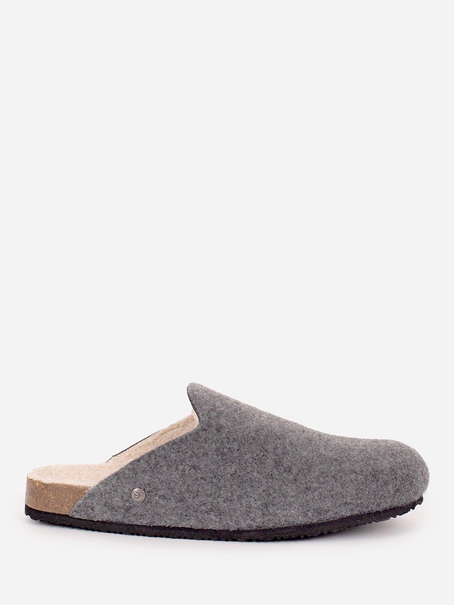 Brakeburn Felt Backless Slippers, Grey