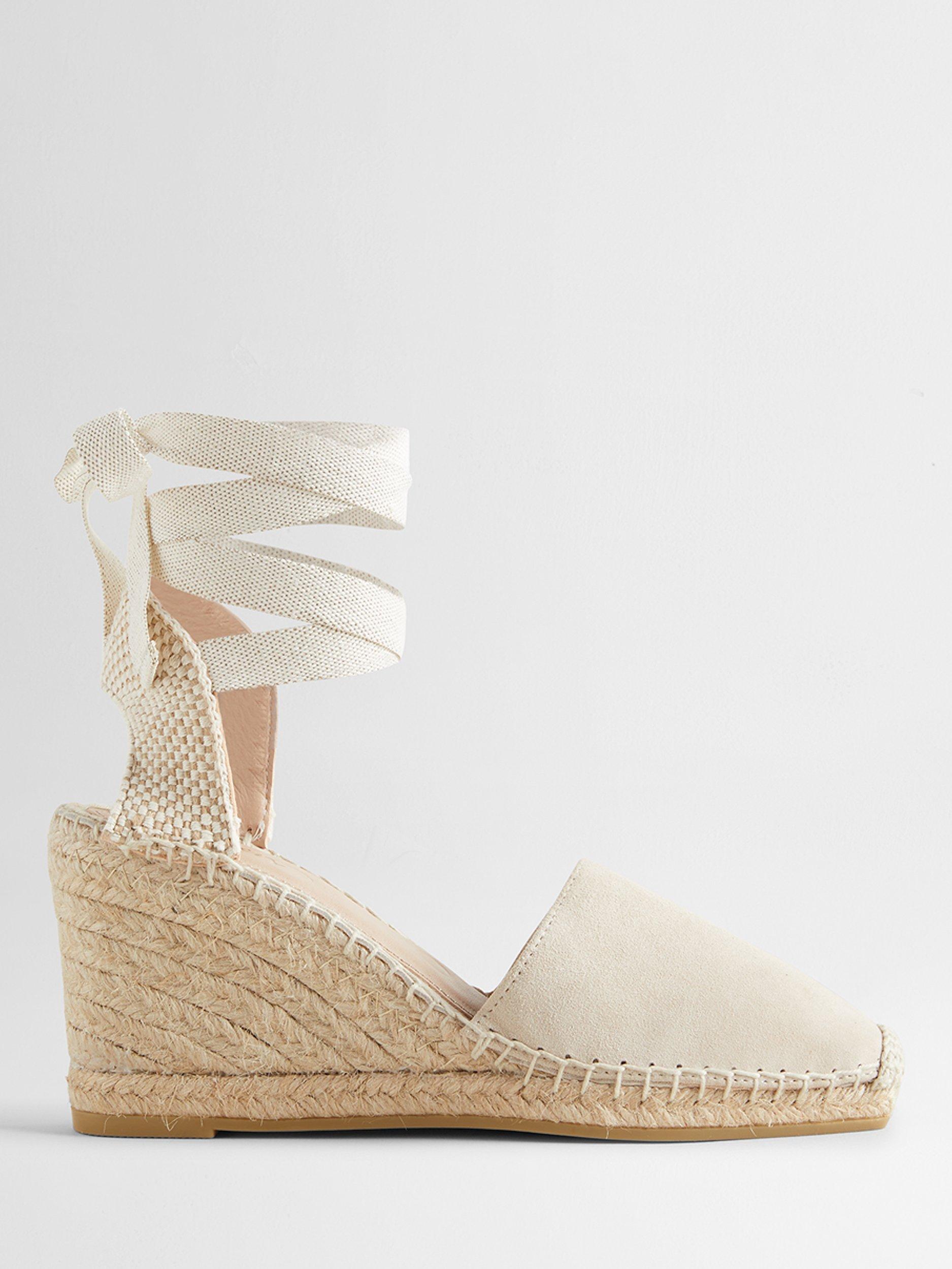 Boden Modern Suede Wedge Espadrilles, Oatmeal