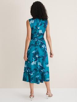 Phase Eight Corrin Abstract Print Midi Dress, Malachite/Multi - view 2, Malachite/Multi