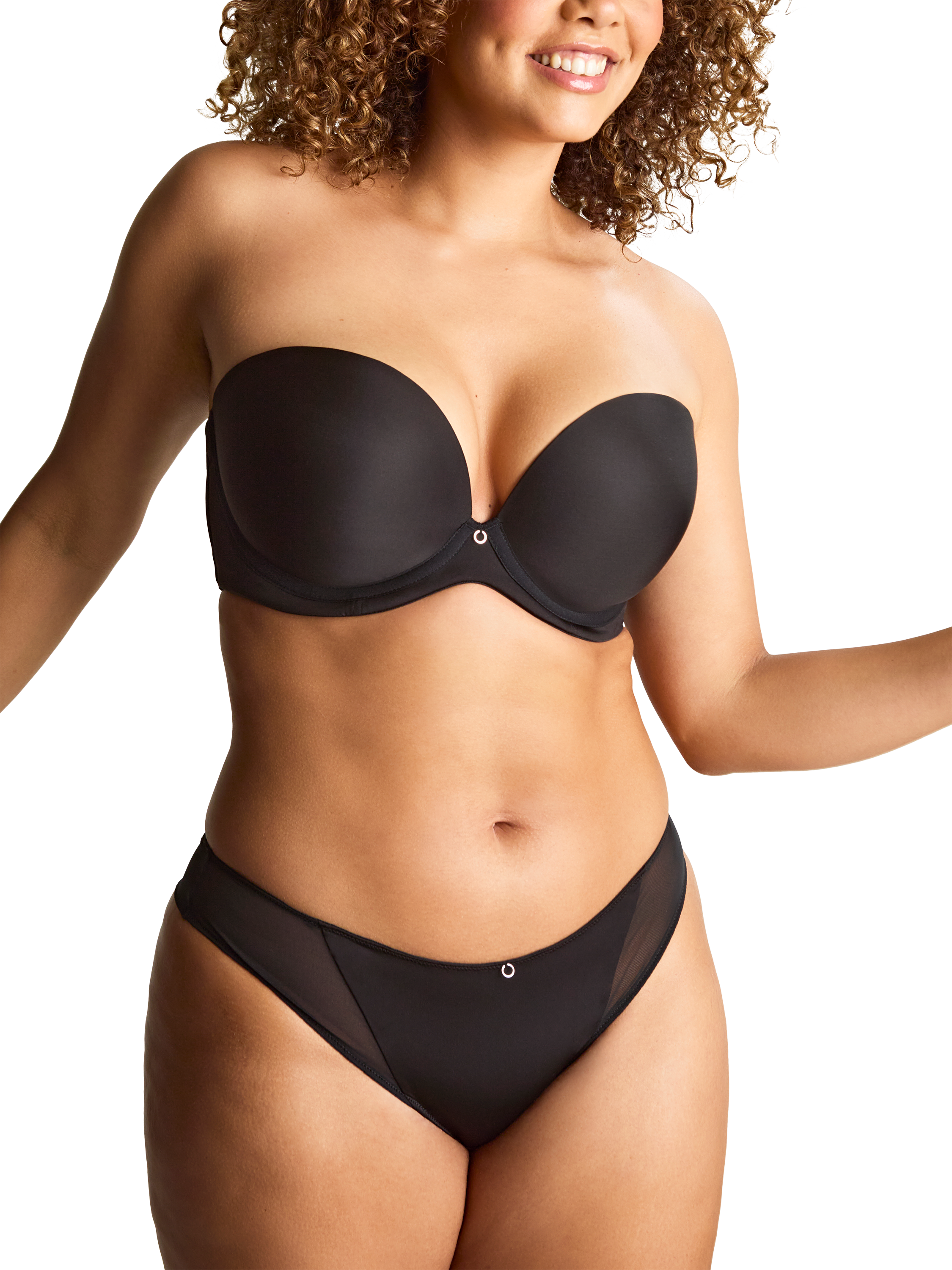 Product image 2 of 6, which shows Panache Faith Moulded Strapless Bra, Noir, 28E