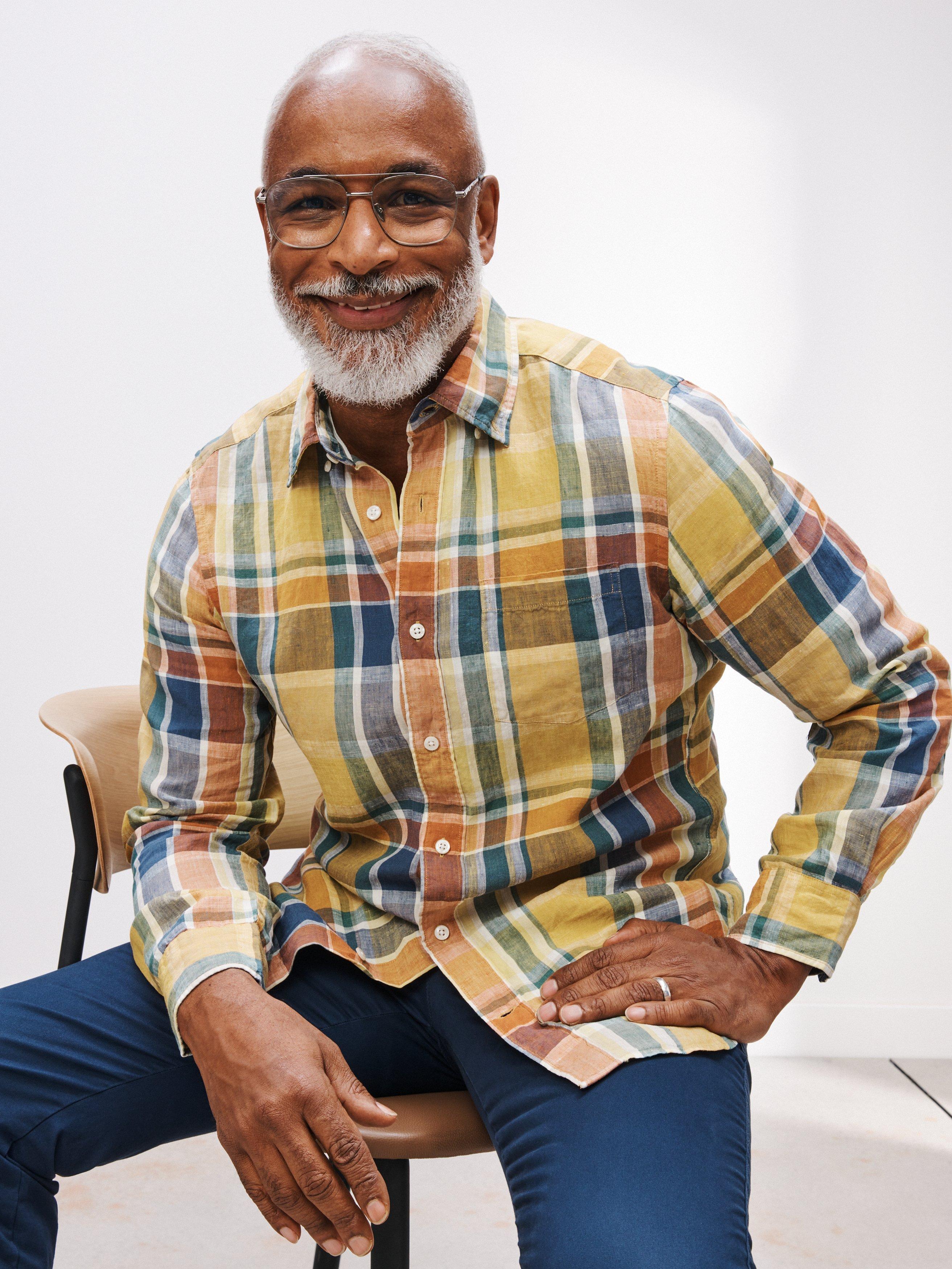 John Lewis Linen Regular Fit Madras Check Shirt, Yellow/Multi